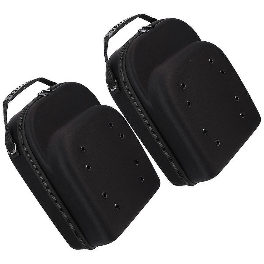 Hard EVA Baseball Cap Case Travel Hat Box Organizer with Breathable Air and Handle for Cap Storage Protection 2 Pack