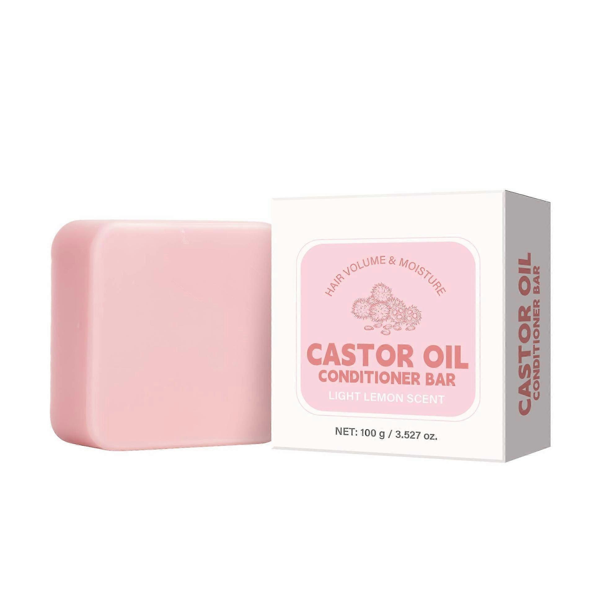 unbrand Après-shampoing solide à l’huile de ricin - Après-shampoing profond naturel nourrissant et a