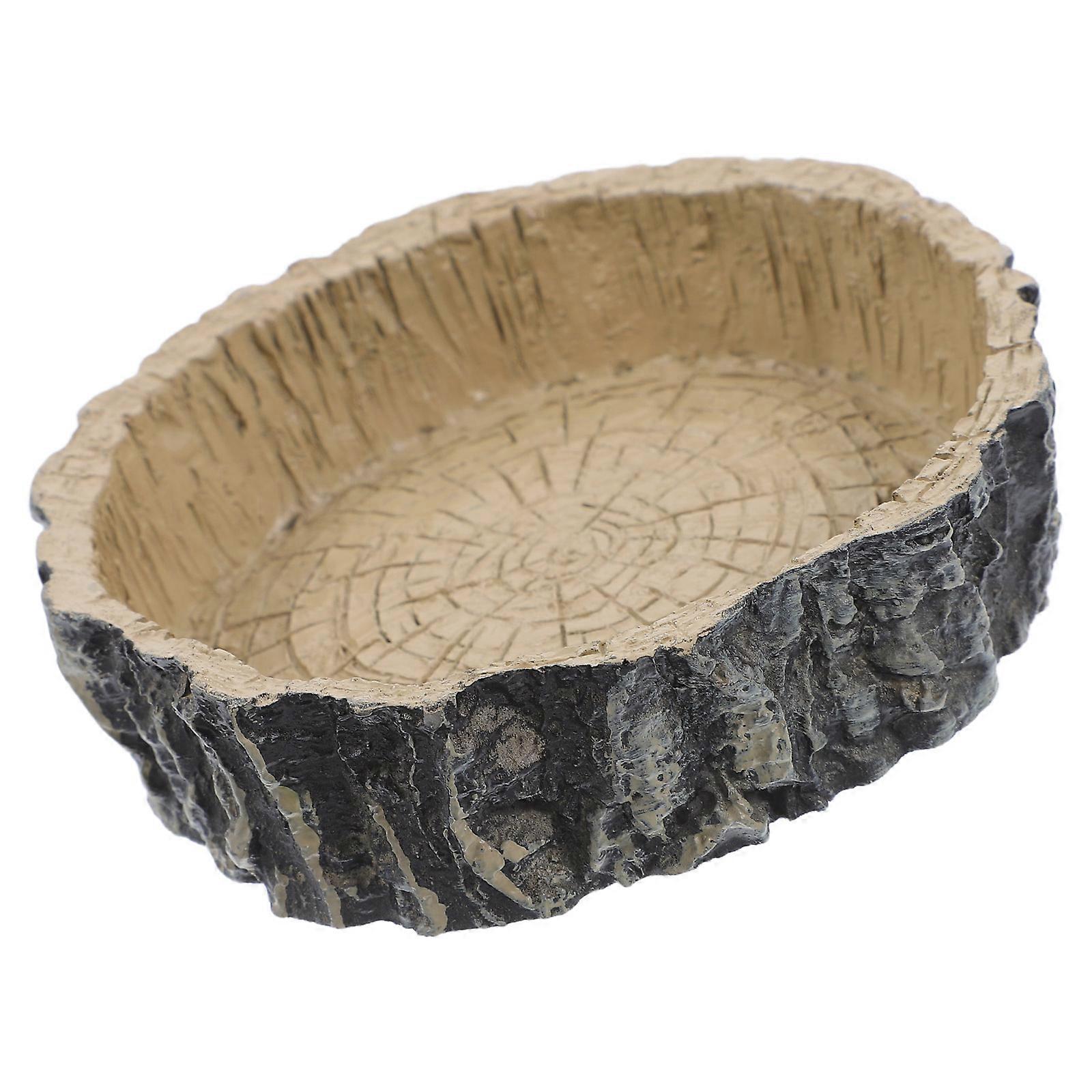 Reptile Bowls Resin Feeding Dish Dark Brown Prevent Food Overflow 10 5x10 5x2 5cm 1Pc