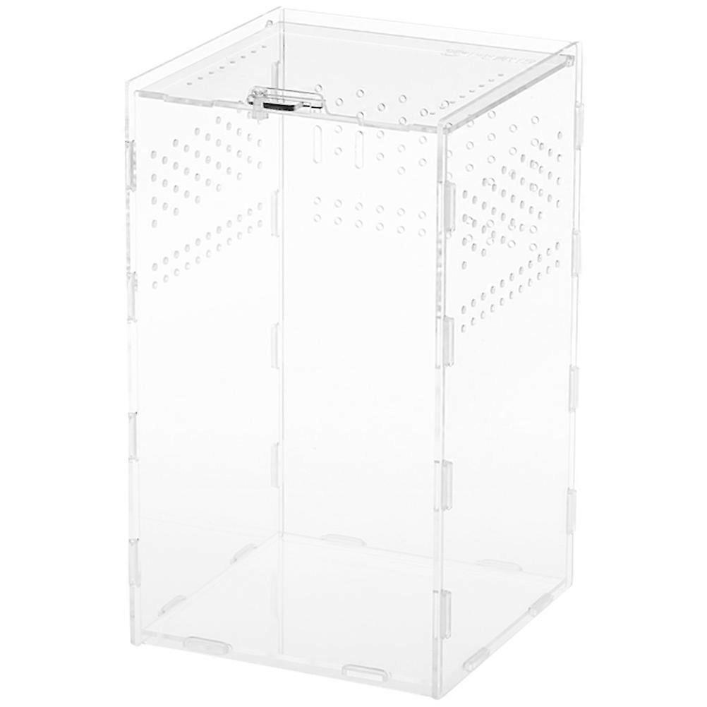 Acrylic Reptile Case Transparent Tank Habitat Terrarium Assorted Color 15x15x25cm Ventilation System 1Set