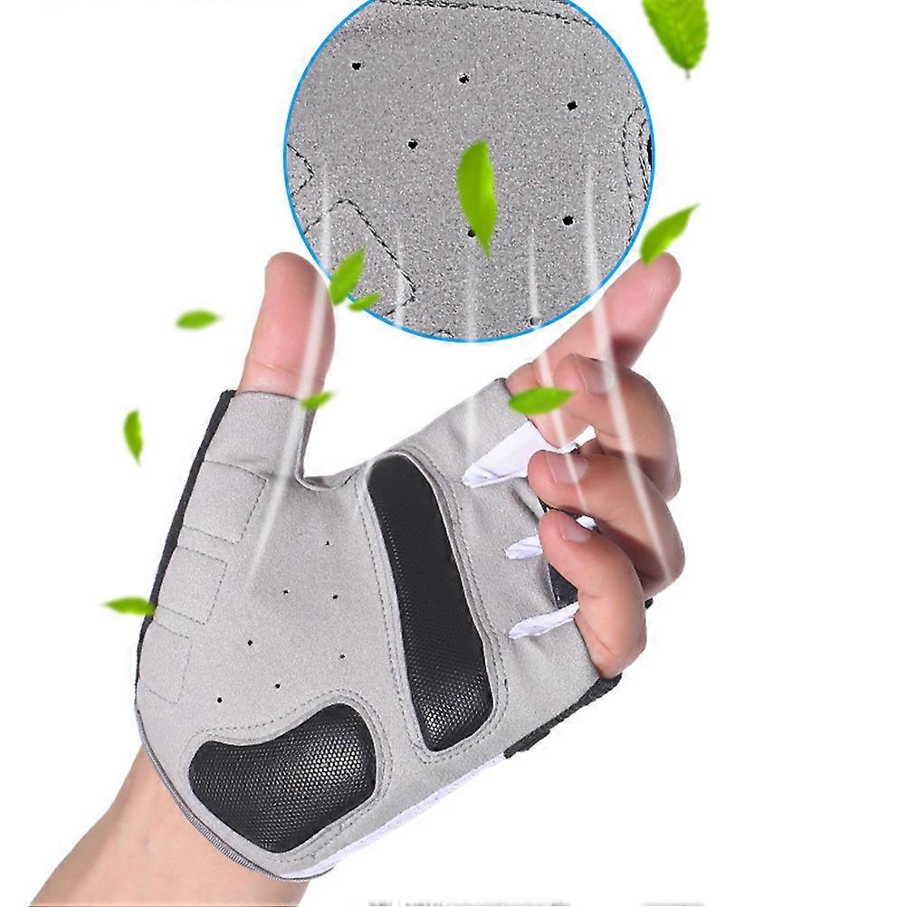 Fingerless Motorcycle Gloves Breathable Anti-Wear Increased Friction for Mountain Riding Driving Sports Outdoors Exercise 1Pair