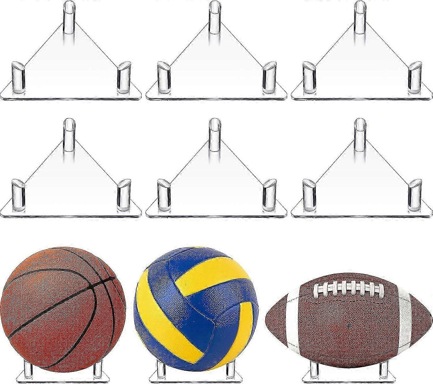 アクリルバスケットボールスタンド、バスケットボール用クリアディスプレイスタンド、バスケットボールフットボールバレーボールサッカーボール用ボールホルダー収納