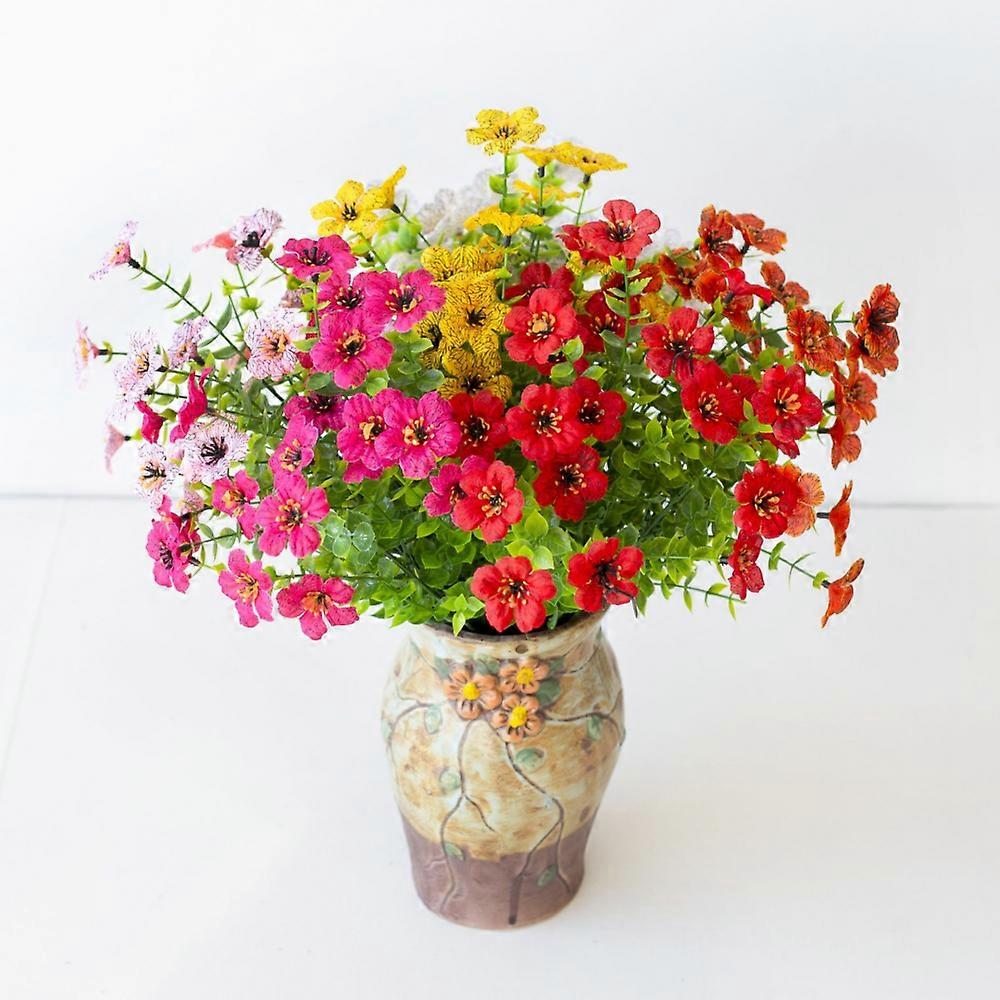 Flores roxas artificiais, 7 cores, 7 cachos