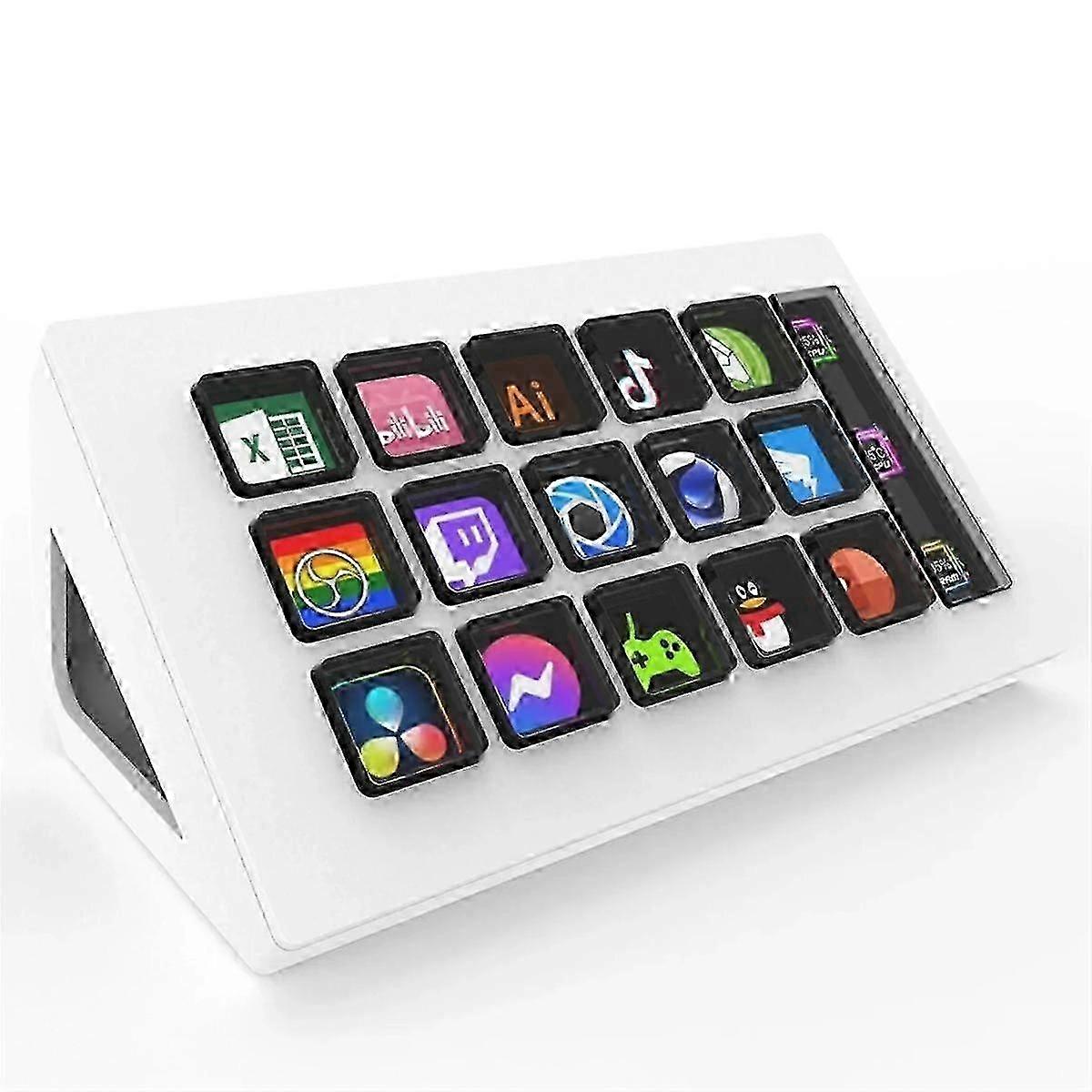 For StreamDeck Visual Keyboard LCD Button 15 Keys Live Content Creation Controller Custom Button fo bs