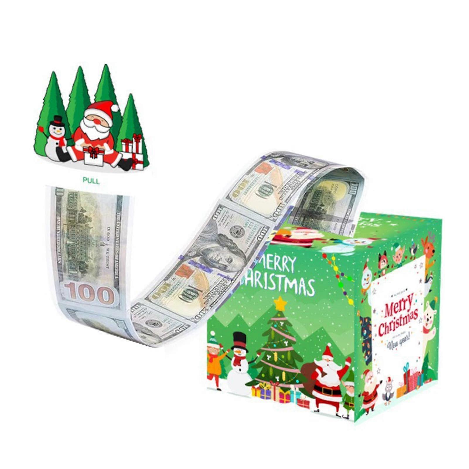 Spardose Weihnachten - Expandable Christmas Money Box with 50 Wallets and Cards - Festive Party Decor for Family and Friends