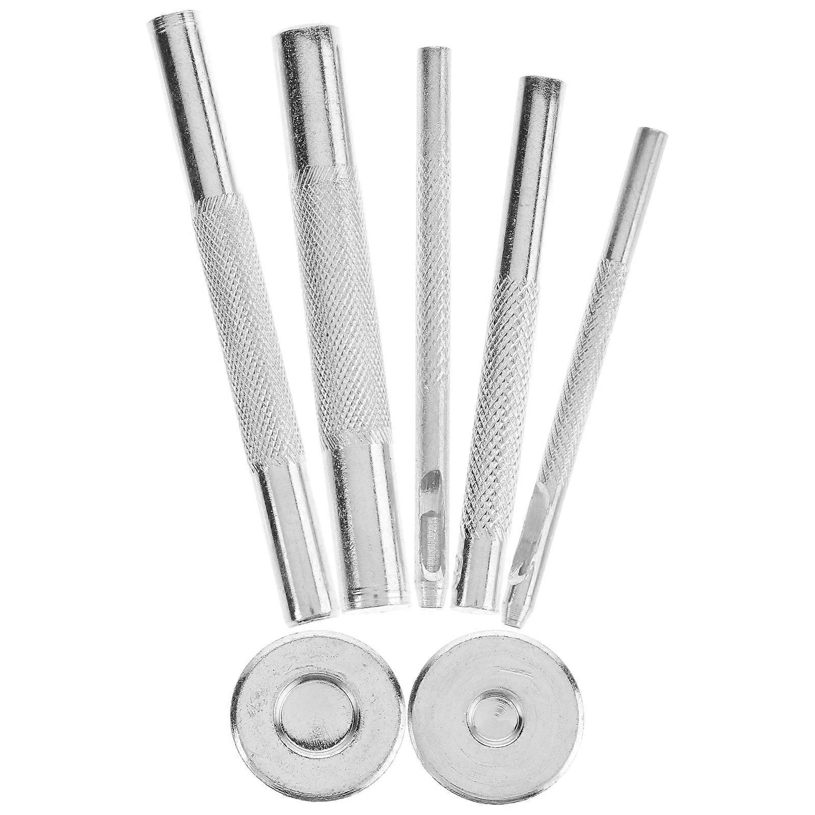 Solid Rivet Tool Multi-functional Rivet Tool Kit Leather Denim Fabrics Rivet .14X0.35X0.35in 7Pcs