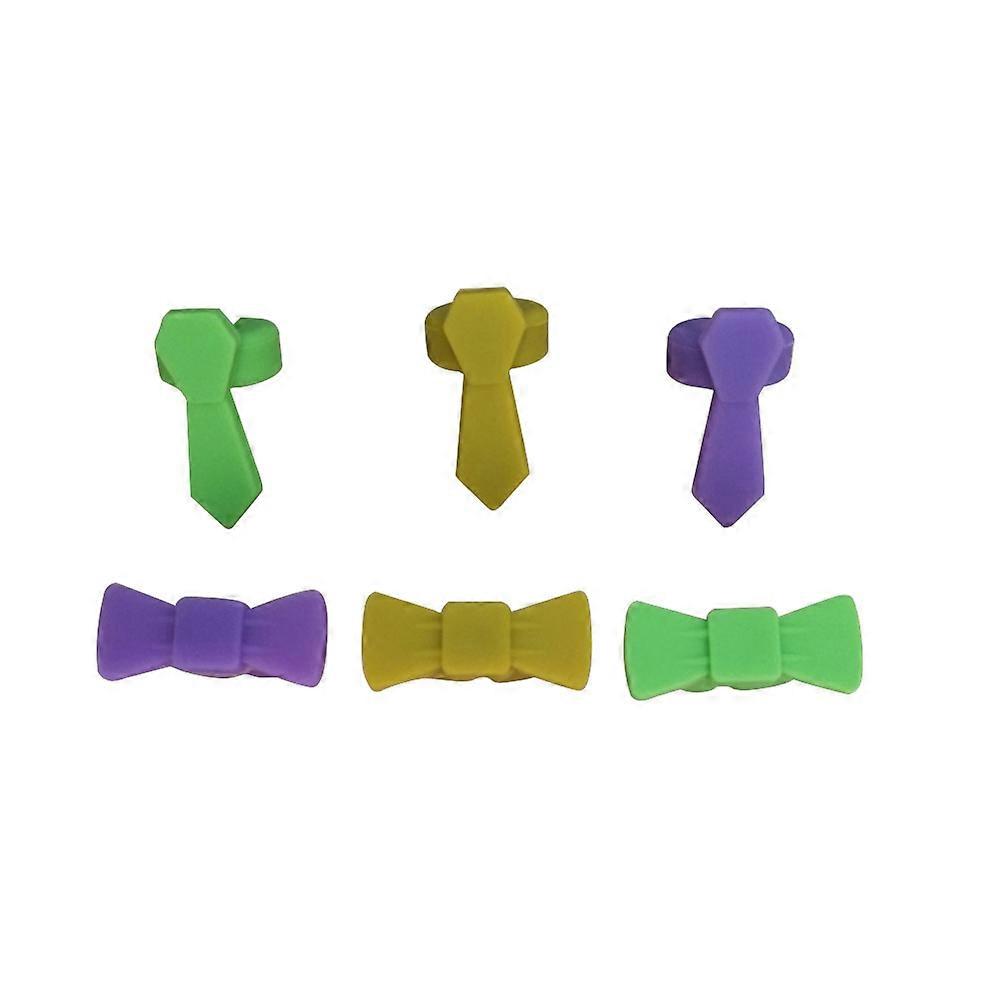 Glass Markers Erasable For Birthday Assorted Color 3x2x1.3cm Wine Glass Identification 6Pcs