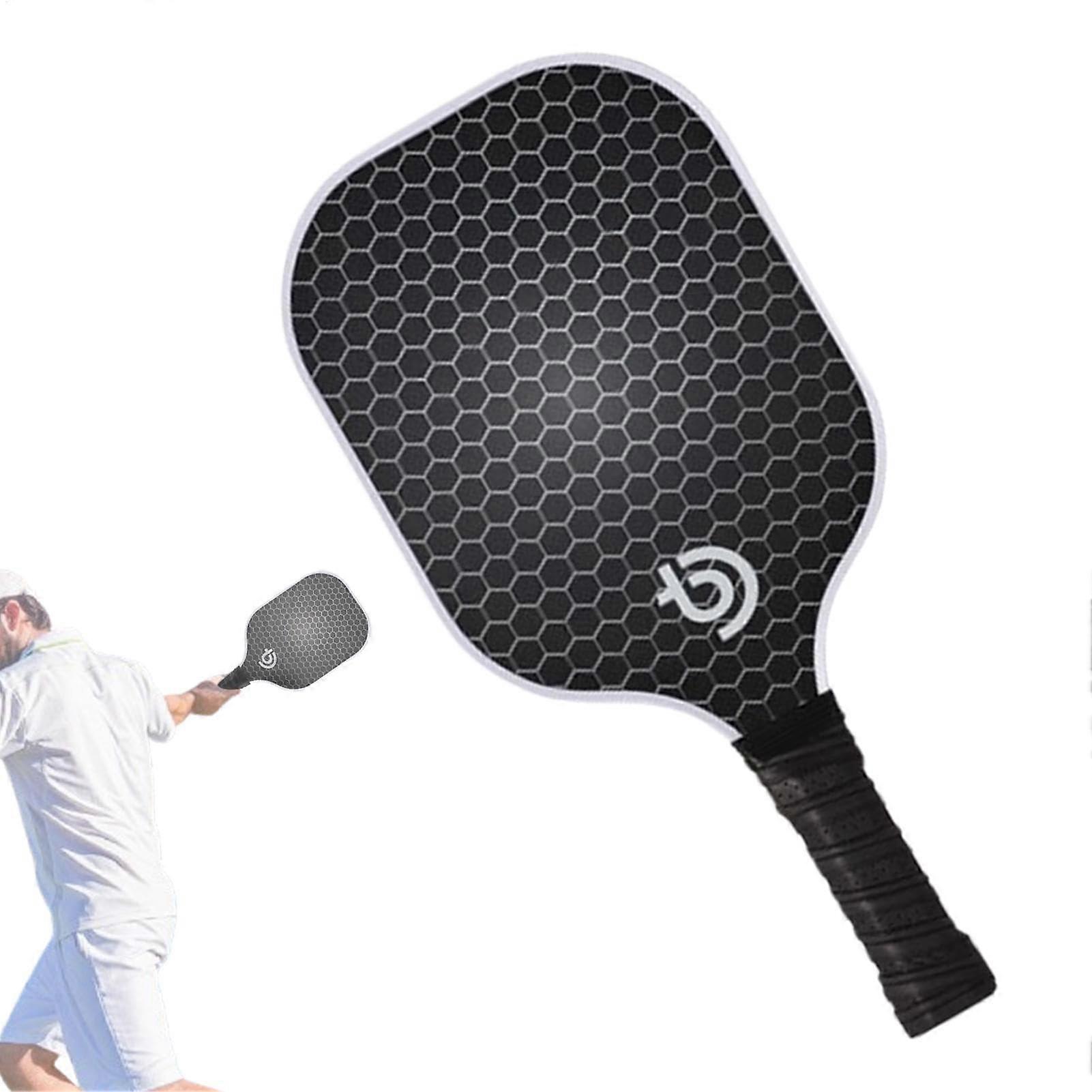 Paddle Set with Bag, Carbon Fibre Paddle Comfort Grip Pickle Ball Set NonSlip Honeycomb Core Outdoor Accessories for Men Single