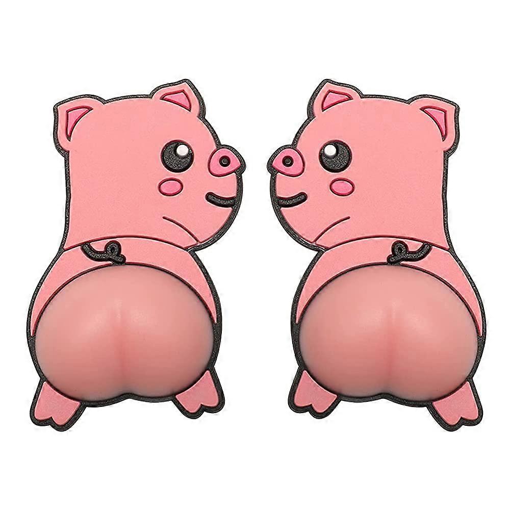 Car Anti-Collision Stickers - 3D Silicone Slow Rebound Scratch Protection, Cute Xiaoyu Pig Design for Doors and Mirrors