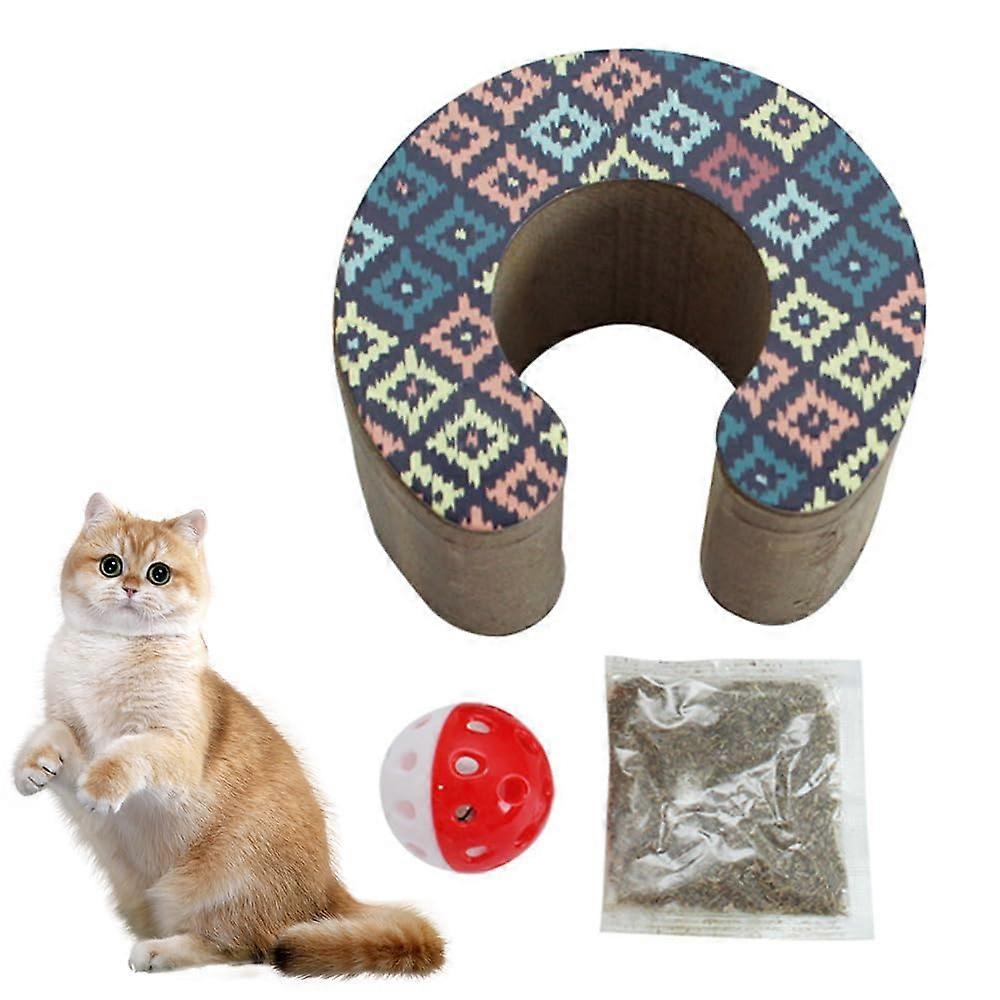 Magic Organ Cat Toy, Wavy Organ Cat Scratching Board, Cat Scratching Board with Bell for Sharpening Claws, Foldable Accordion Cat Toy (Color 3)