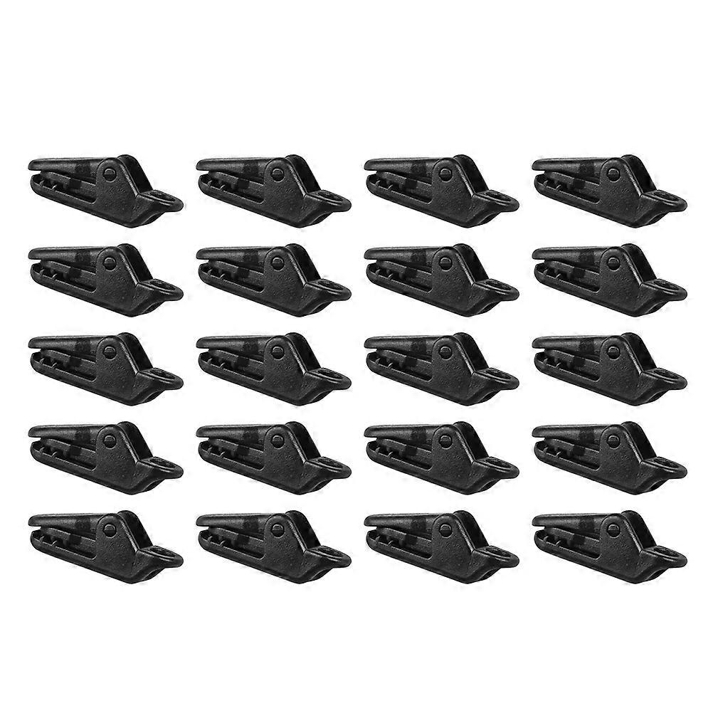 Durable Black Plastic Tent Clips 20pcs Easy to Use for Camping Tents Multipurpose Applications