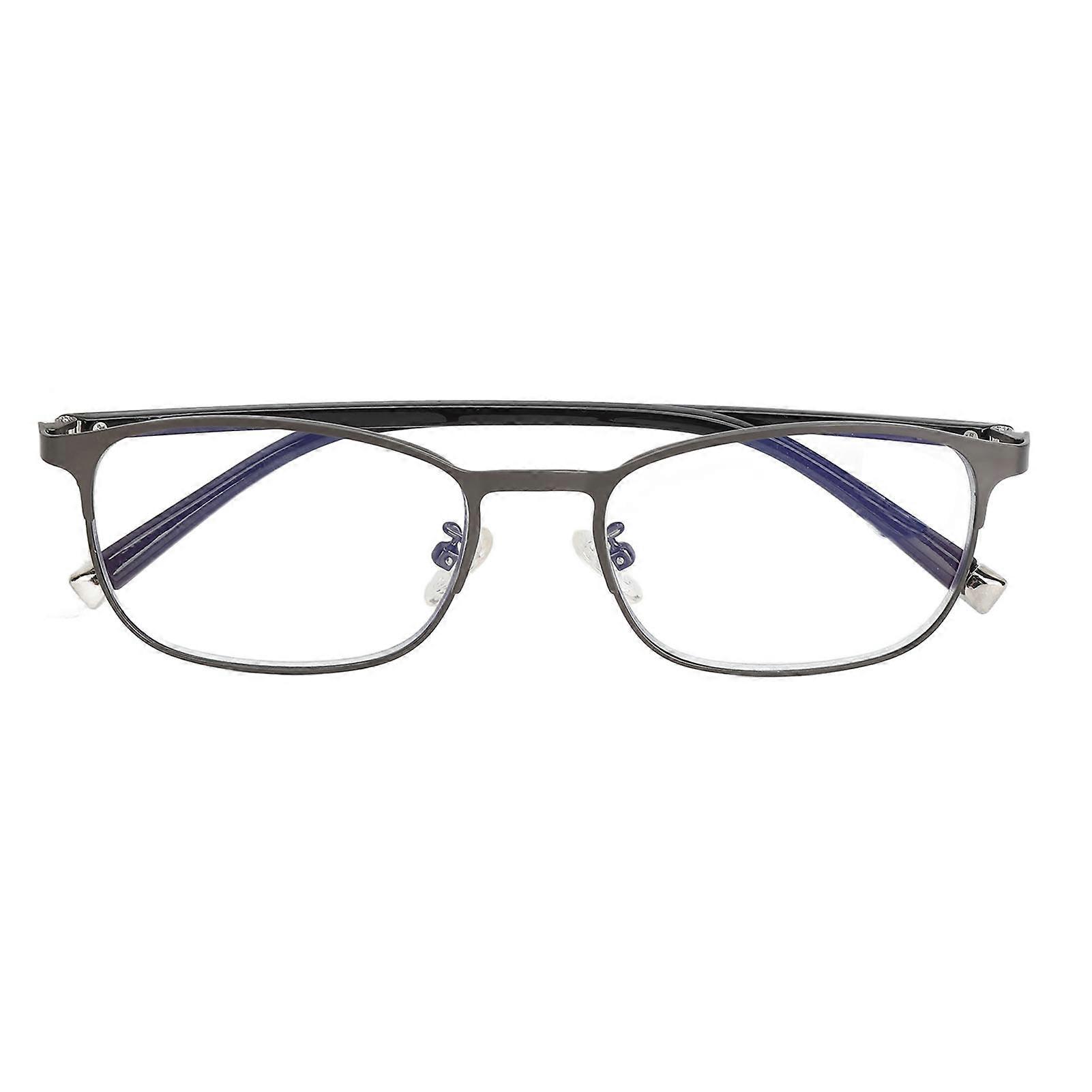 Presbyopic Glasses Blue Light Blocking Scratch Resistant Resin Lens Reading Eyeglasses for Watching TV Grey Frame +200