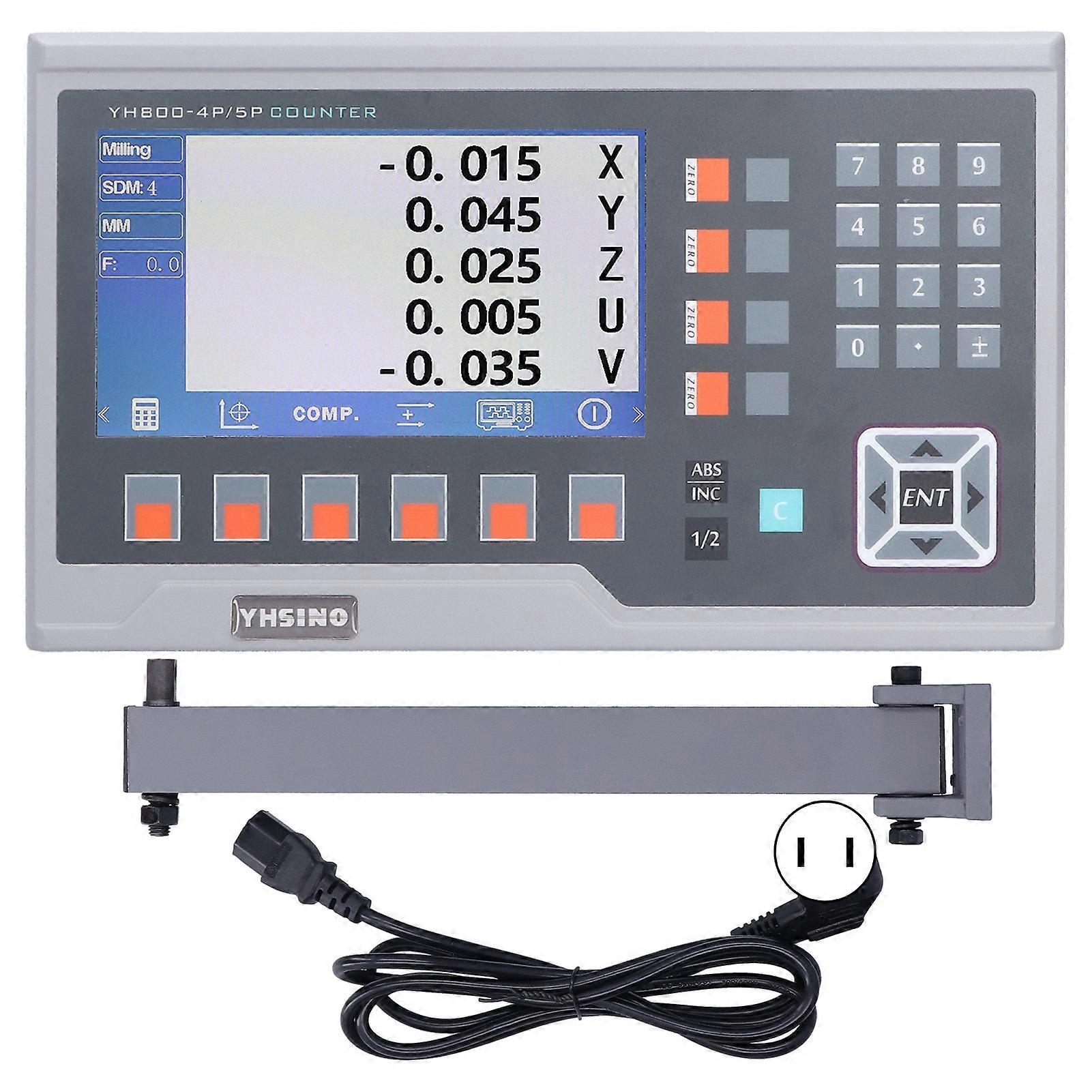 Lathe Machines LCD Linear Encoder Digital Readout Display 5 Axes for Milling 15W AC 80~260VUS Plug