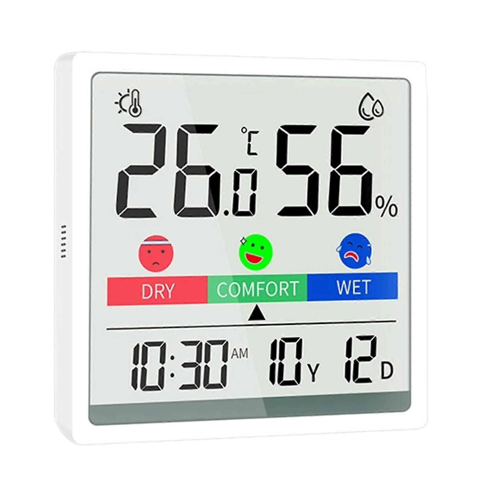 Intelligent Room Thermometers Hygrometer with Color Display Real Time Temperature Humidity Tracking For Home Office Multicolor