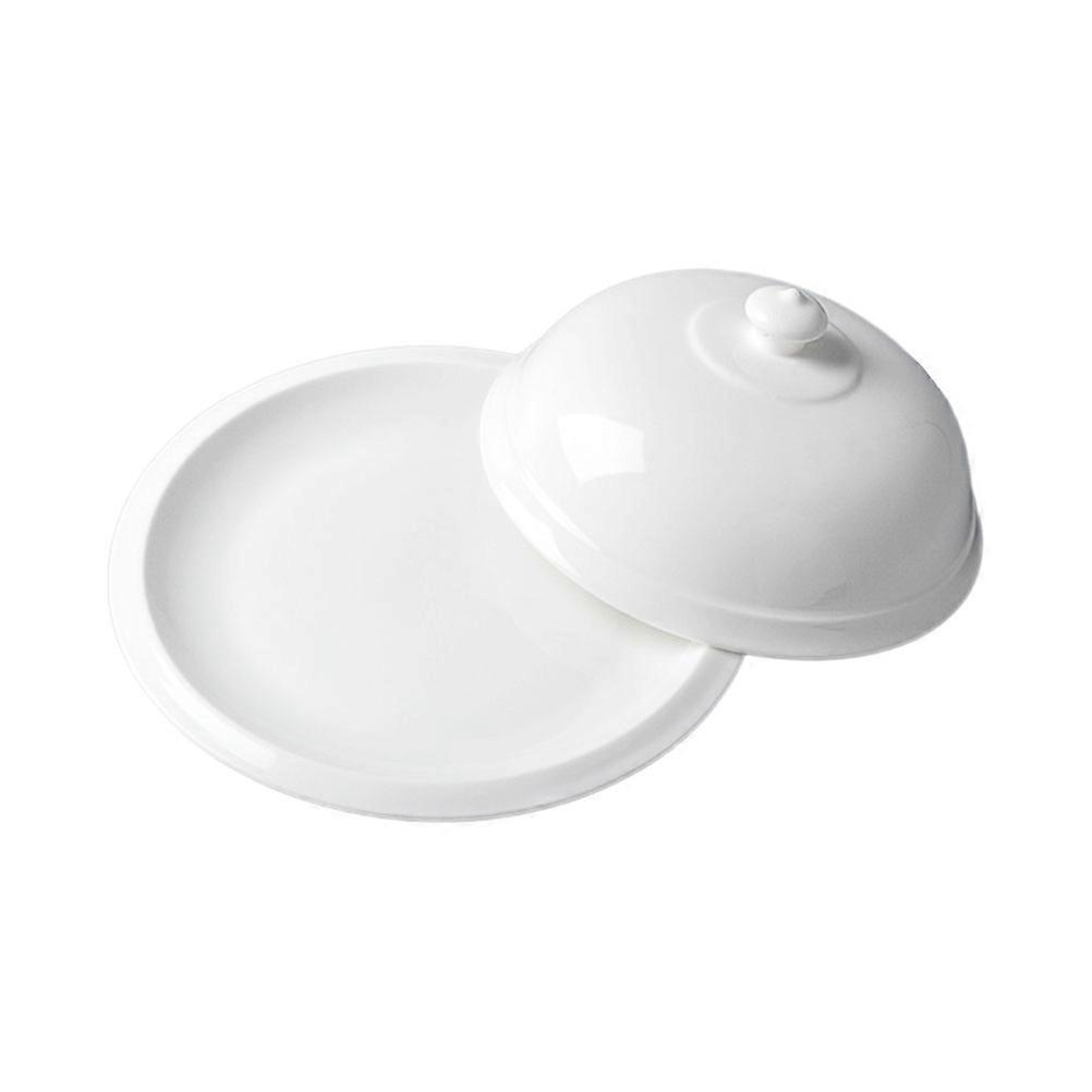 Ceramic Steak Plate with Lid French Style Dessert Storage Plate