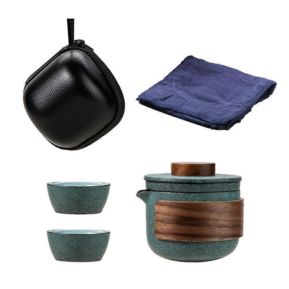Kung Fu Tea Set Ceramic Tea Lovers Family Portable Elegant 3.4×3.4×3in Tea Brewing 1 Set