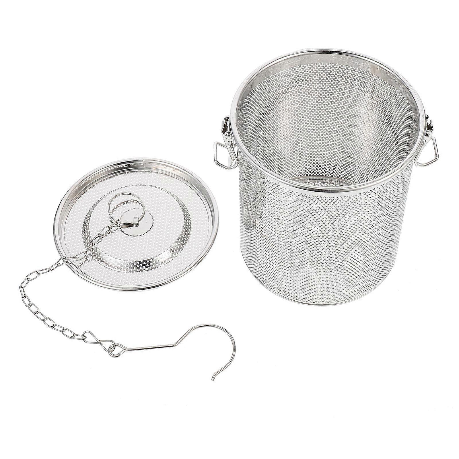 Stainless Steel Multipurpose Dregs Basket with Hook Chain, Wear Resistant Filter Basket for Cooking and Spice Separation, Convenient Kitchen Tool