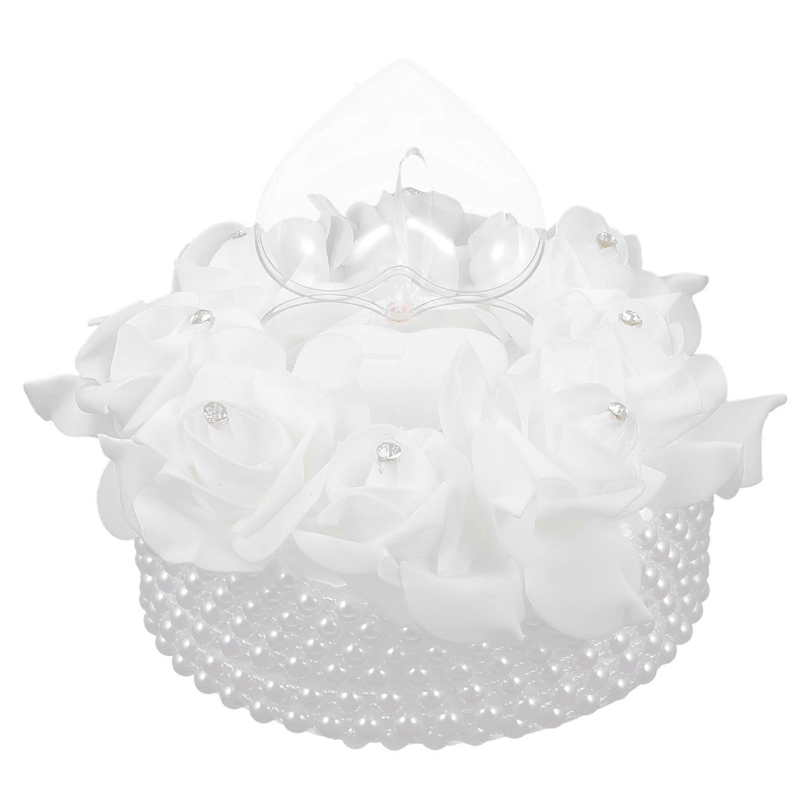 Creative Wedding Ring Holder Cake Shape Elegant Design Bridal Ring Display Box 1Pcs