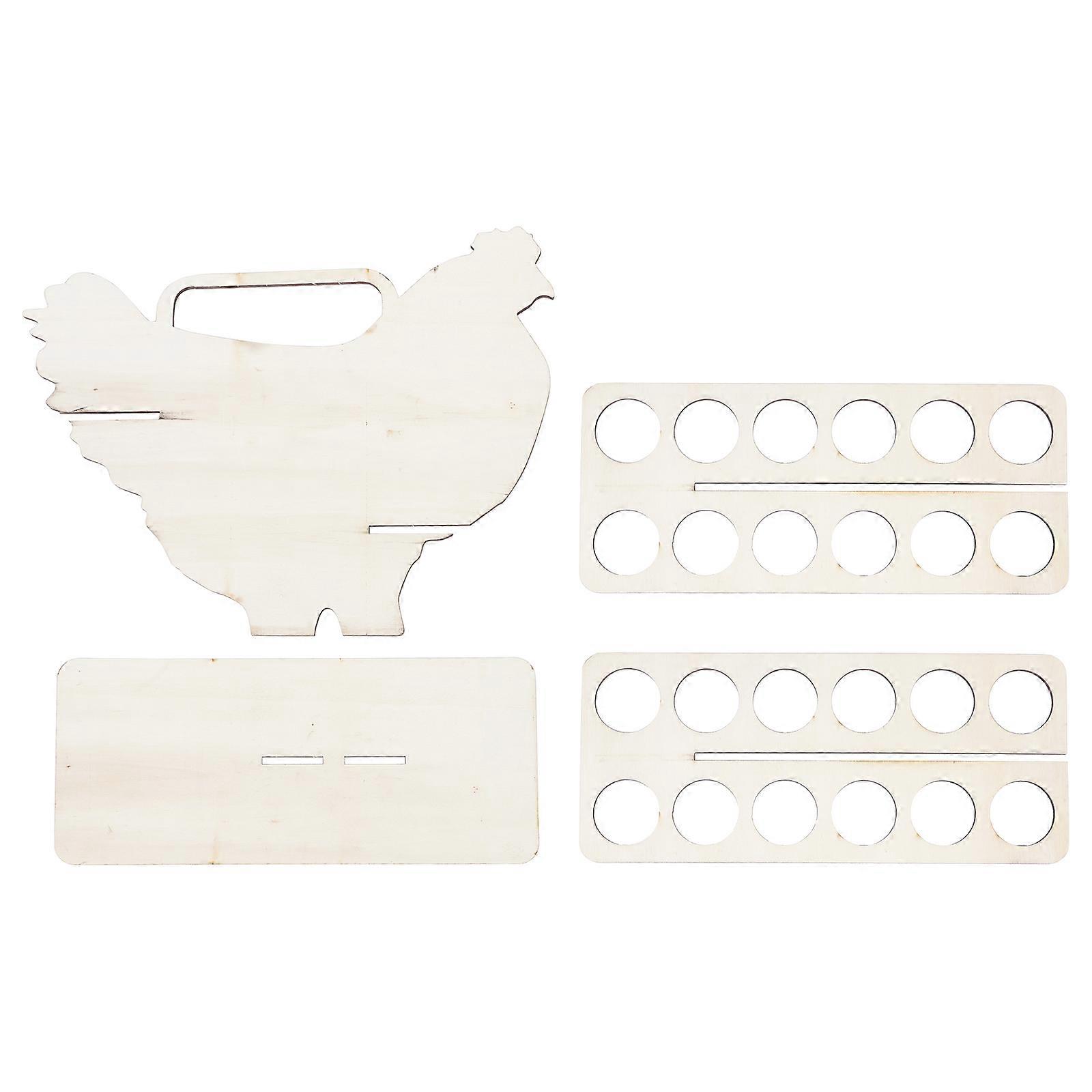 Wooden Egg Storage Rack for Kitchen with Stable Base and Groove Design 1pc Beige