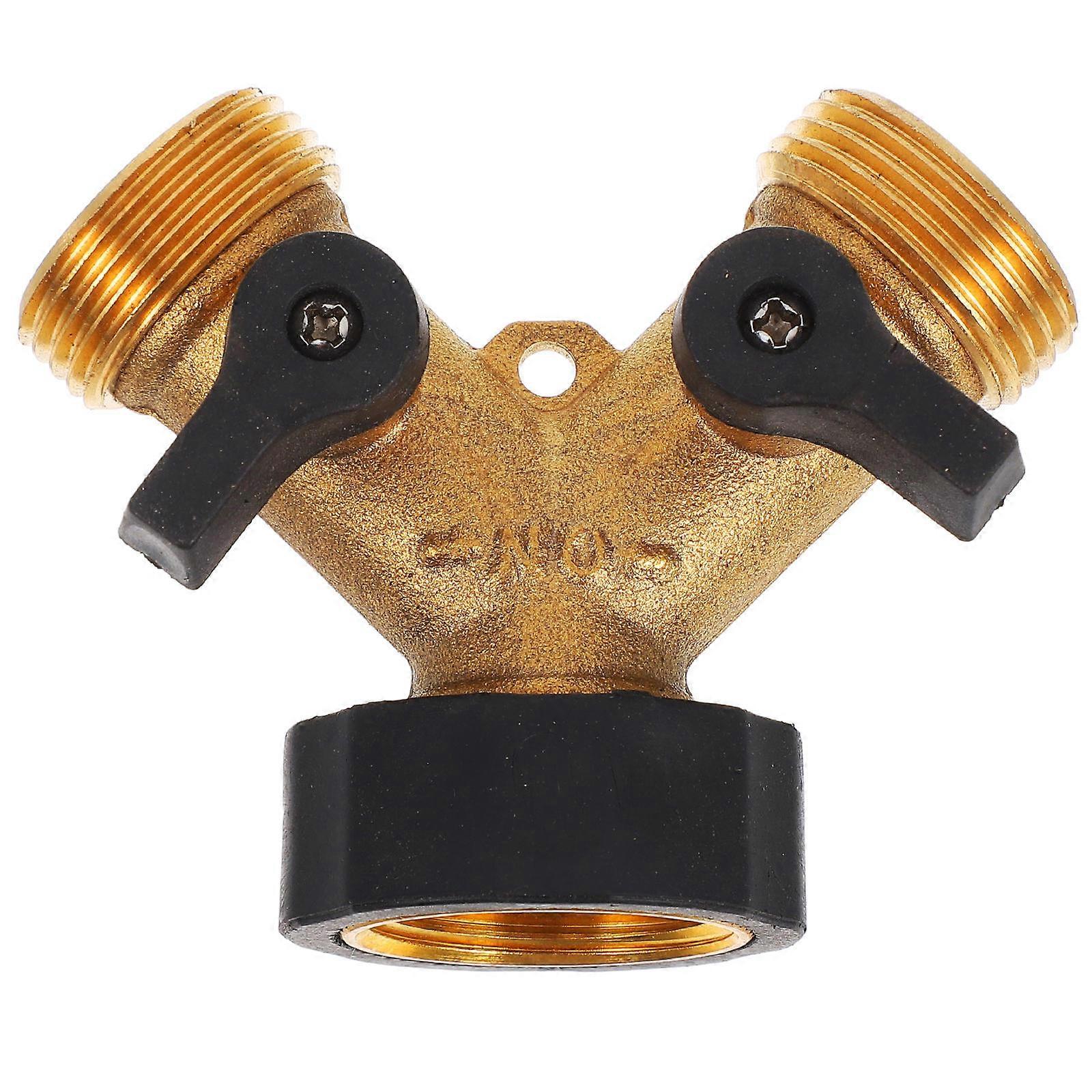 Water Hose Adapter Double Hose Splitter With Shut Off Valves For Garden Hose Easy Installation 1Pack