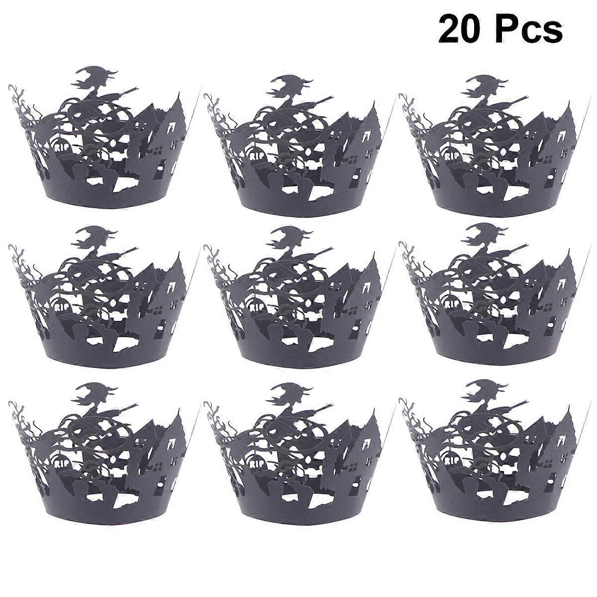 Halloween Baking Cups Lace Hollow Out Design Non-stick Paper Cup For Holiday Gathering 20Pcs