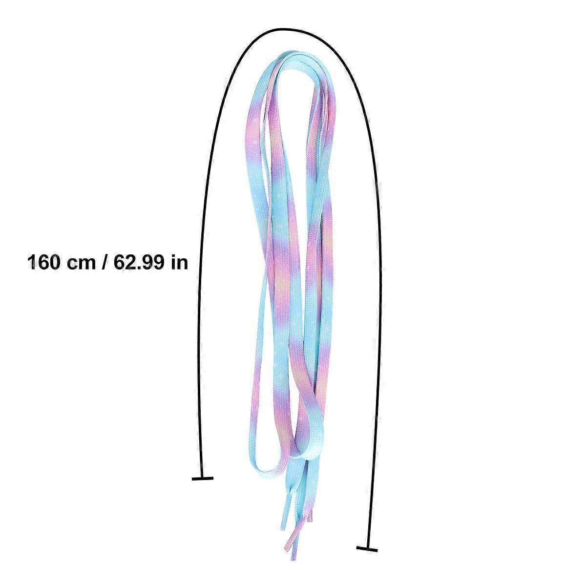 Bright Colorful Shoelaces Fashionable Tie-Dye Gradient Shoelace for Men Women 160CM 2Pairs
