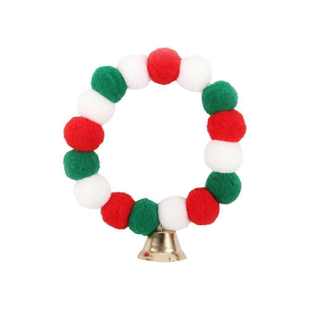 1 x Christmas collar with hairball, soft, comfortable, adjustable, pet grooming accessory, color 1 M