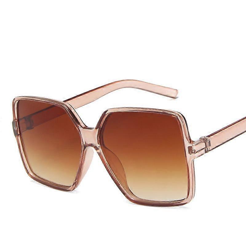 Womens Fashion Square Frame Gradient Lens Sunglasses Personality Oversized Eyewear UV400