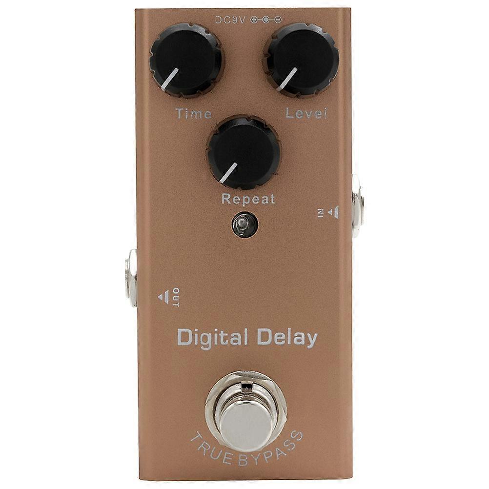 True Bypass Analog Delay Electric Guitar Effects Pedal Ideal For Professional Musicians 11x5.5x6cm Coffee 1Pack