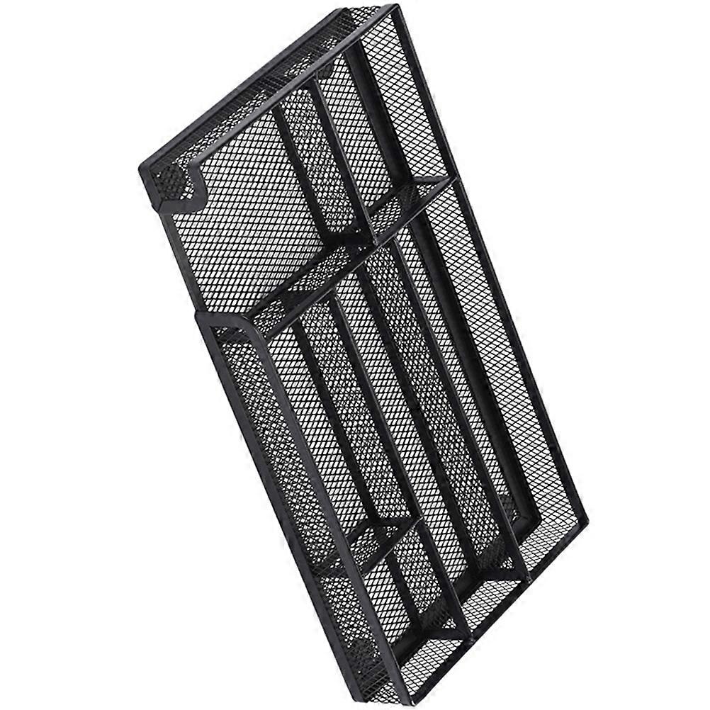 Black Iron Mesh Drawer Organizer Tray for Storage with Multicompartment Design 6grid