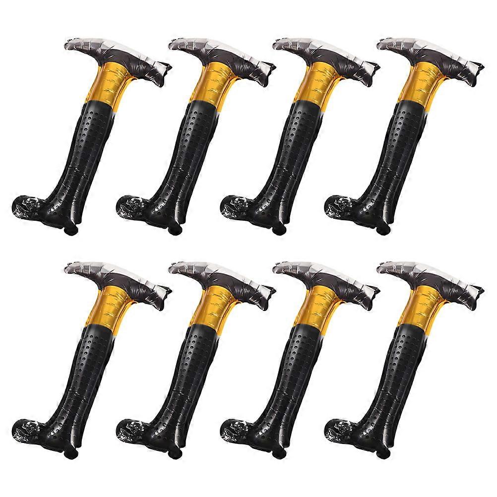 8pcs Construction Theme Inflatable Hammer Balloons Aluminum Film for Birthday Party Decorations