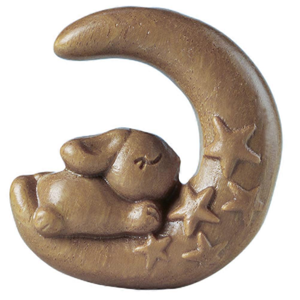 Rabbit Pendant Wooden Moon Shape Charm DIY Phone Chain 1 Set