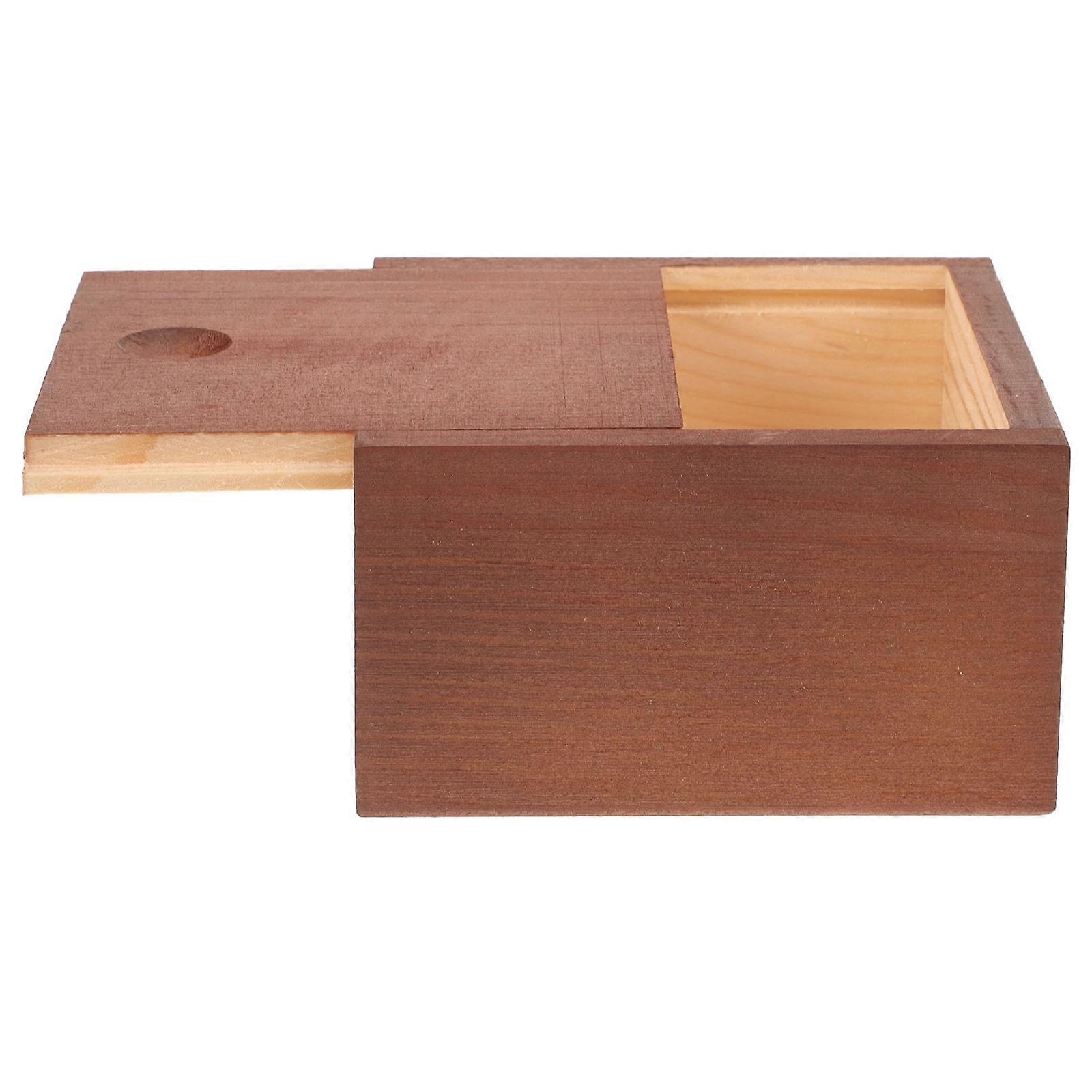 Rustic Box With Lid Wood Storage Case For Accessories Home Decor Rectangular Shape Lightweight And Portable 9.00X9.00X5.00CM Synthetic Material 1Pack