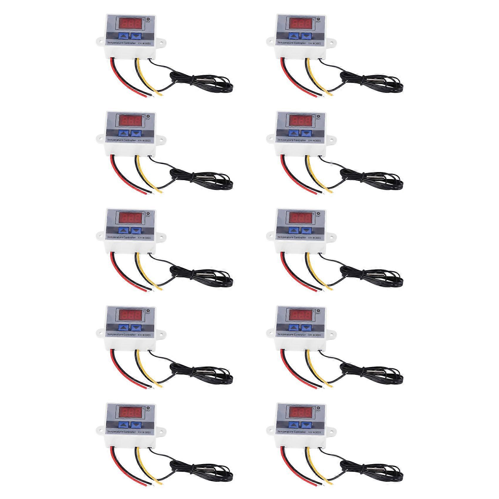 10X 220V Digital LED Temperature Controller 10A Thermostat Control Switch Probe 