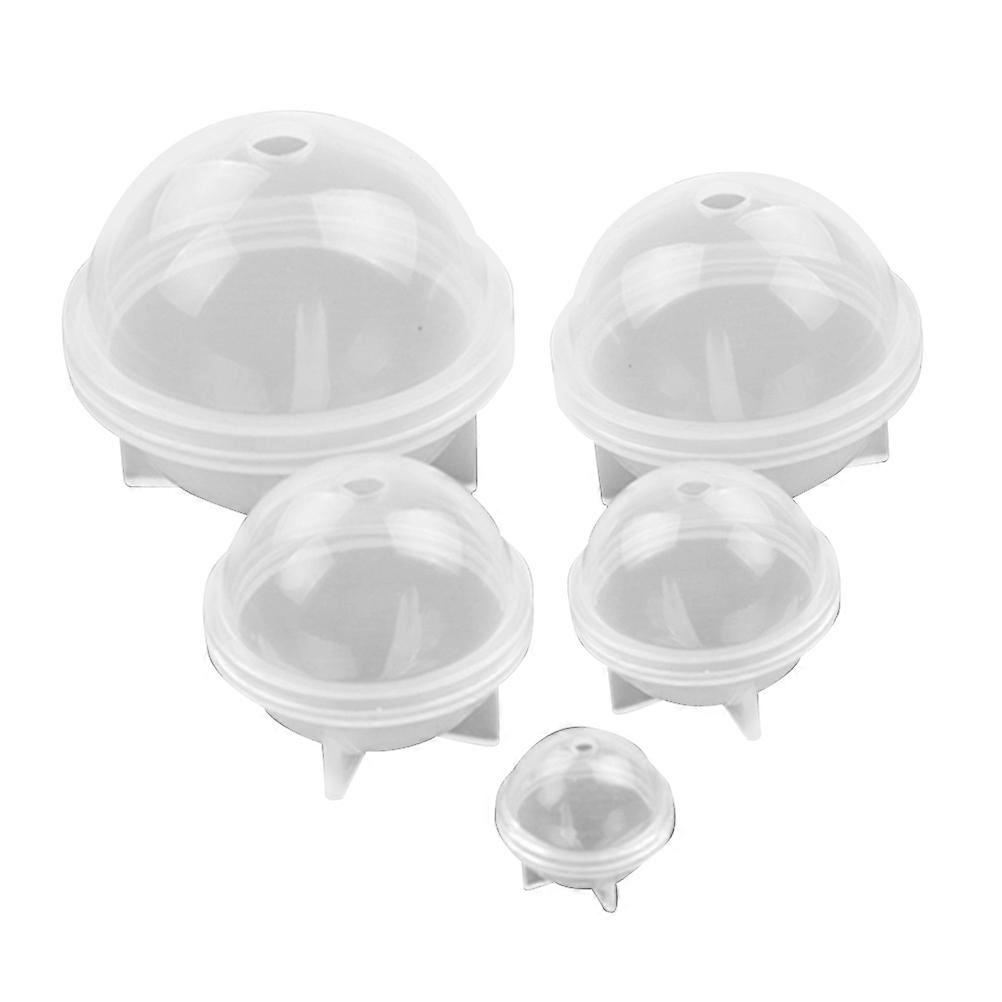 5pcs Round Hemisphere Silicone Mold for Dried Flowers, High Mirror Finish, Ideal for DIY Crafts, Home Decor, and Baking Projects