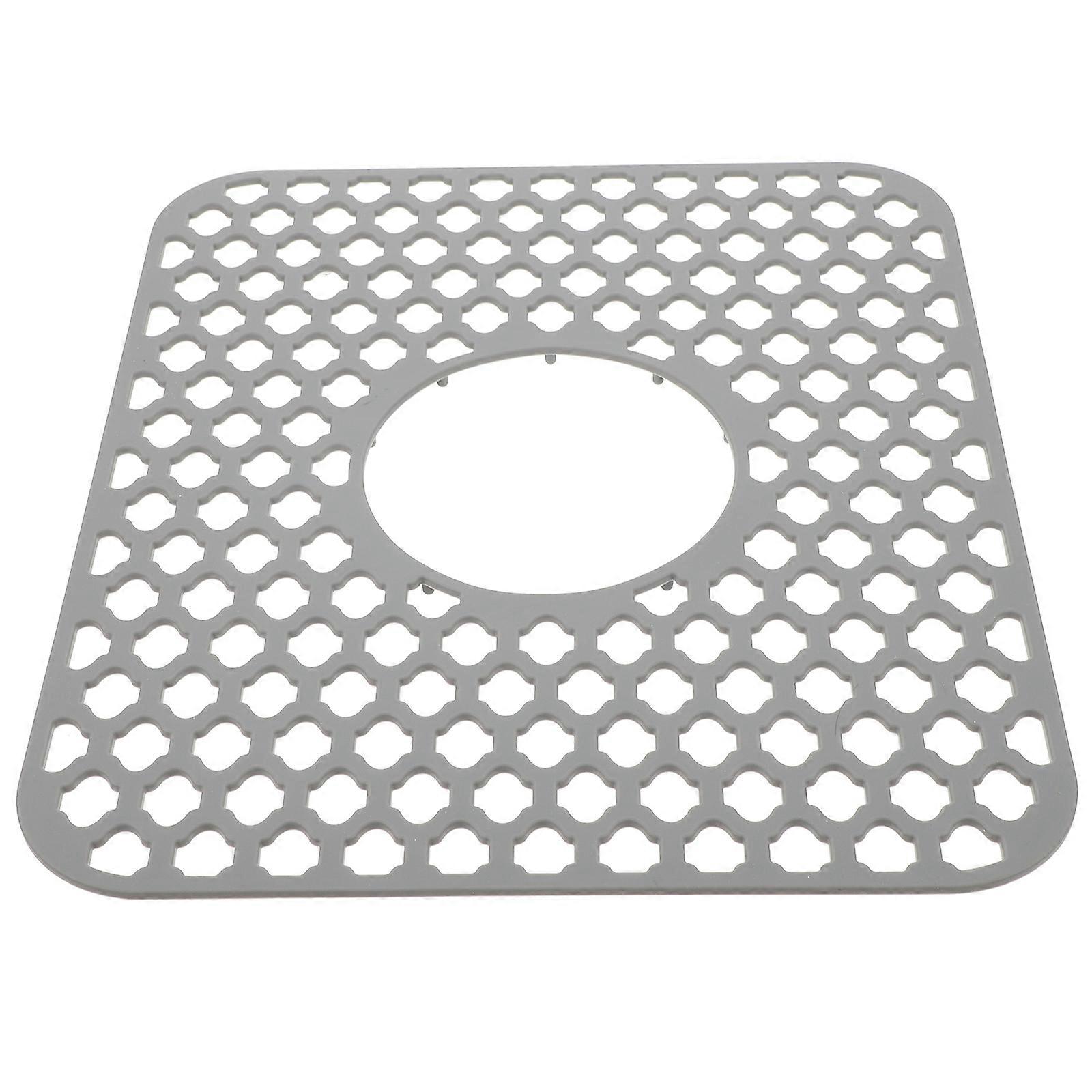 Silicone Sink Mat with Sound Insulation and Antiskid Design for Home in Grey Fits Most Kitchens