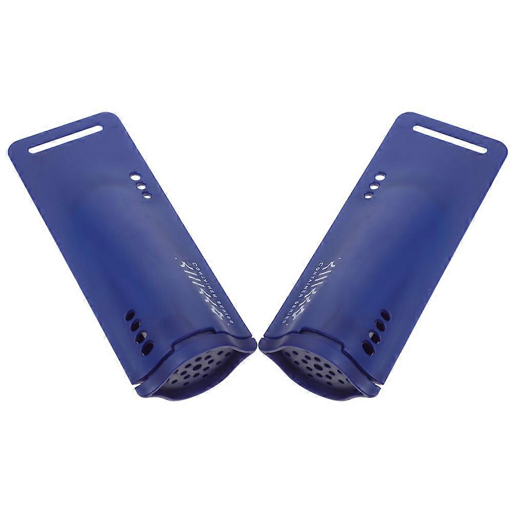 Shoe Deodorizer Device 2Pcs Rectangular Odor Eliminating Solution For Sneakers And Gym Bags Dark Blue HIPS Material