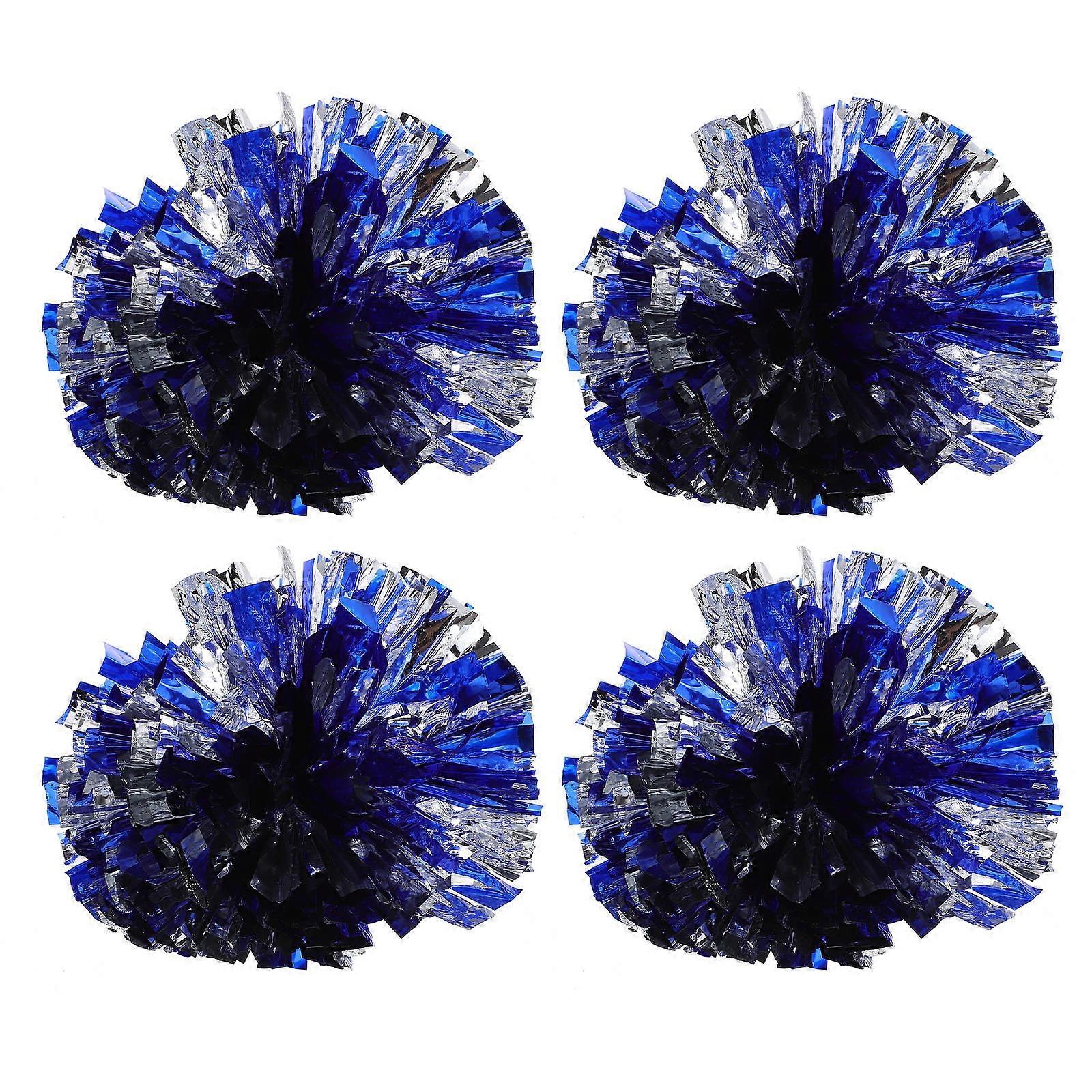 Team Cheerleading Pompoms 4Pcs Portable Design Round Shape For Sports Events Created Atmosphere Made Of Plastic