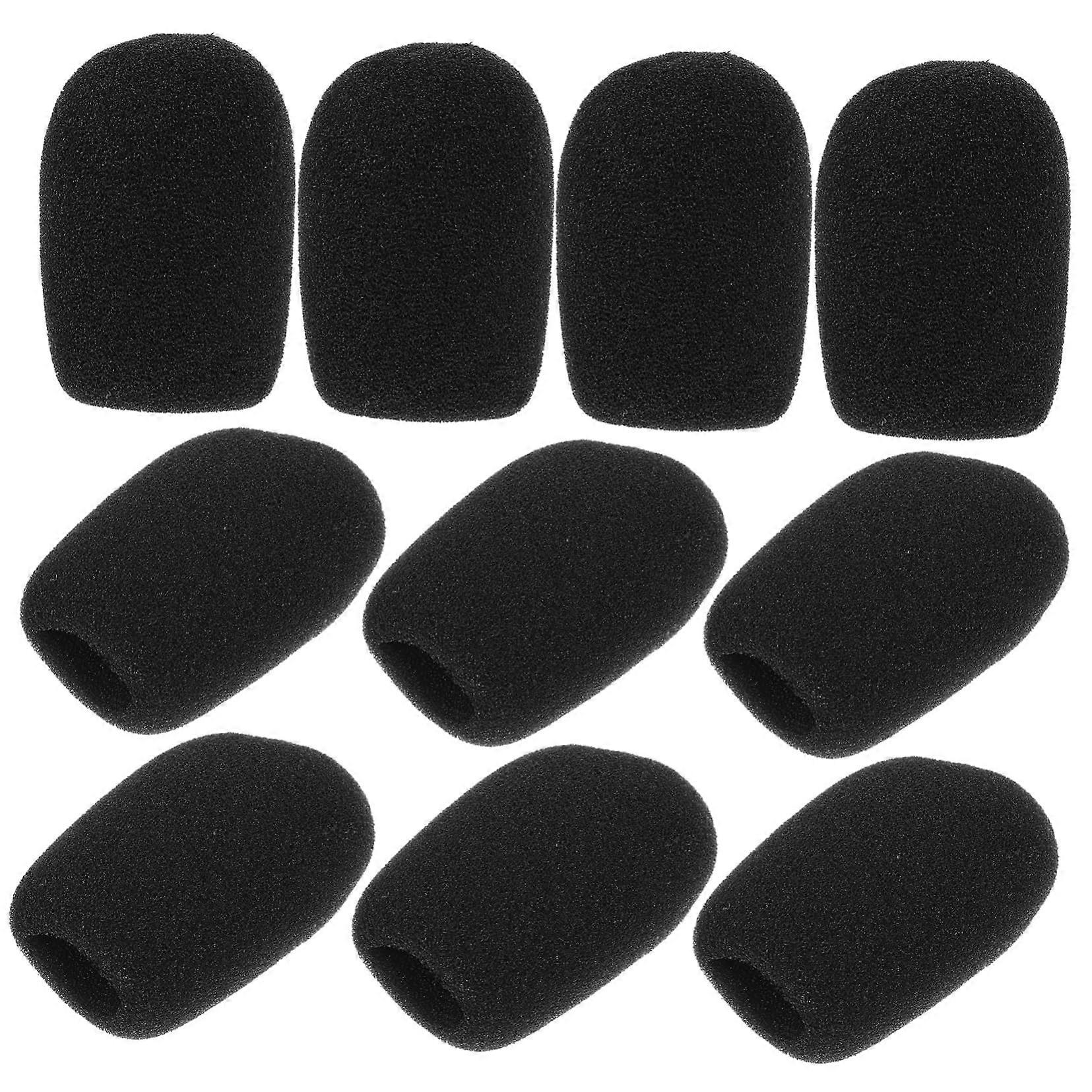 Microphone Windscreen Foam Covers - 10 Pack for Handheld Microphones, Fits Various Brands & Models, Improves Recording Quality