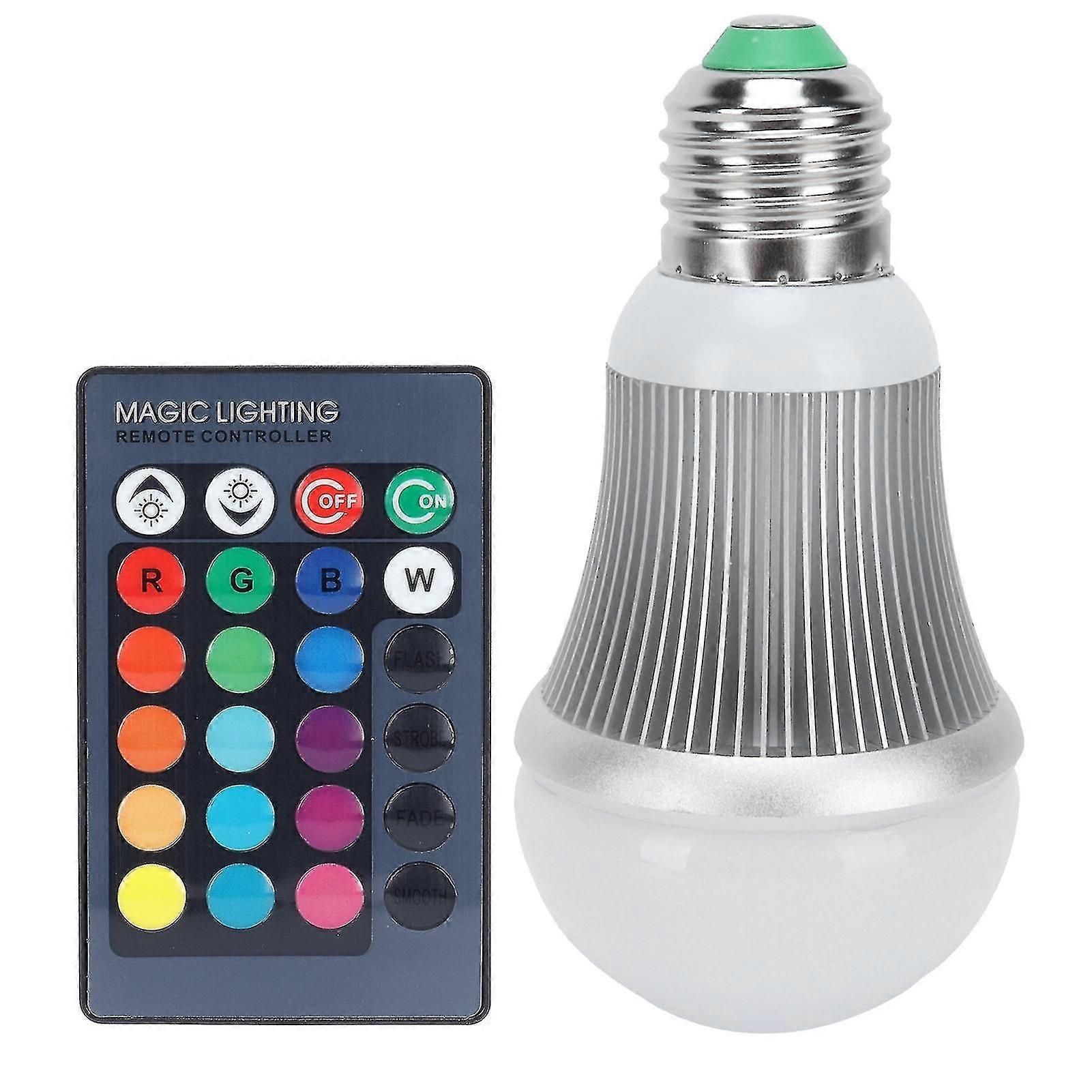 RGBW LED Bulb, Remote Control Color Changing Lamp for KTV Bar Club, 5W E27 Base, 85-265V