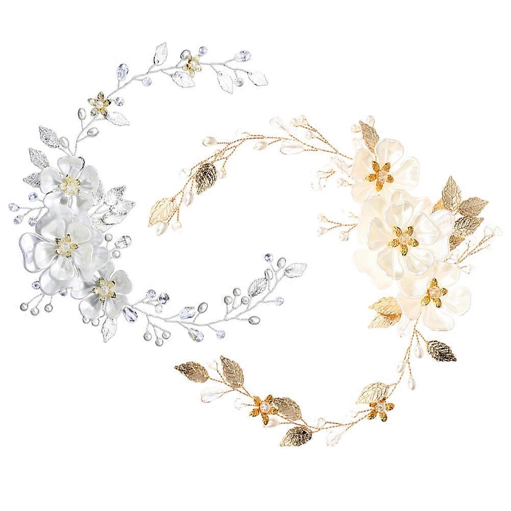 Classic Elegant Pearl Headband with Crystal Beads for Wedding Decor Assorted Color