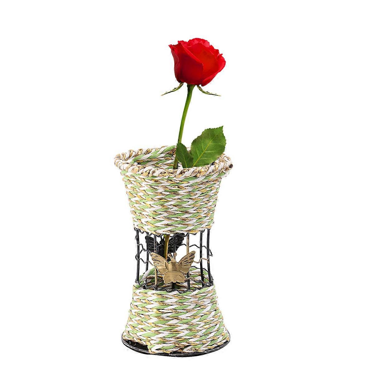 1PC Iron Vase for Home Garden Decoration in Green Color Perfect for Flowers