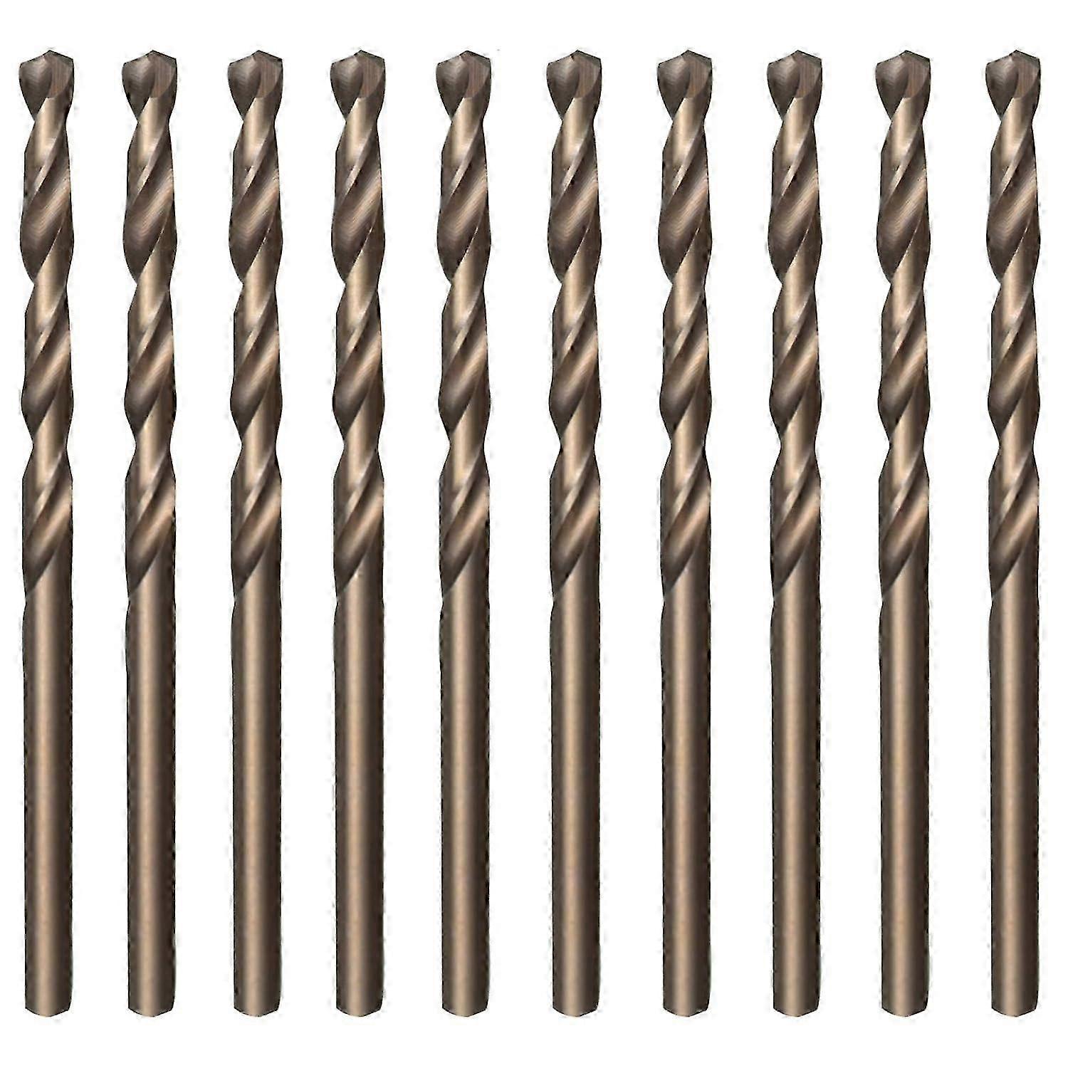 Set of 10 M35 Twist Drill Bits HSS Gold and Cobalt HSS 3.5mm x 70mm for Drilling Stainless and Hard Steels SZRH A-YH