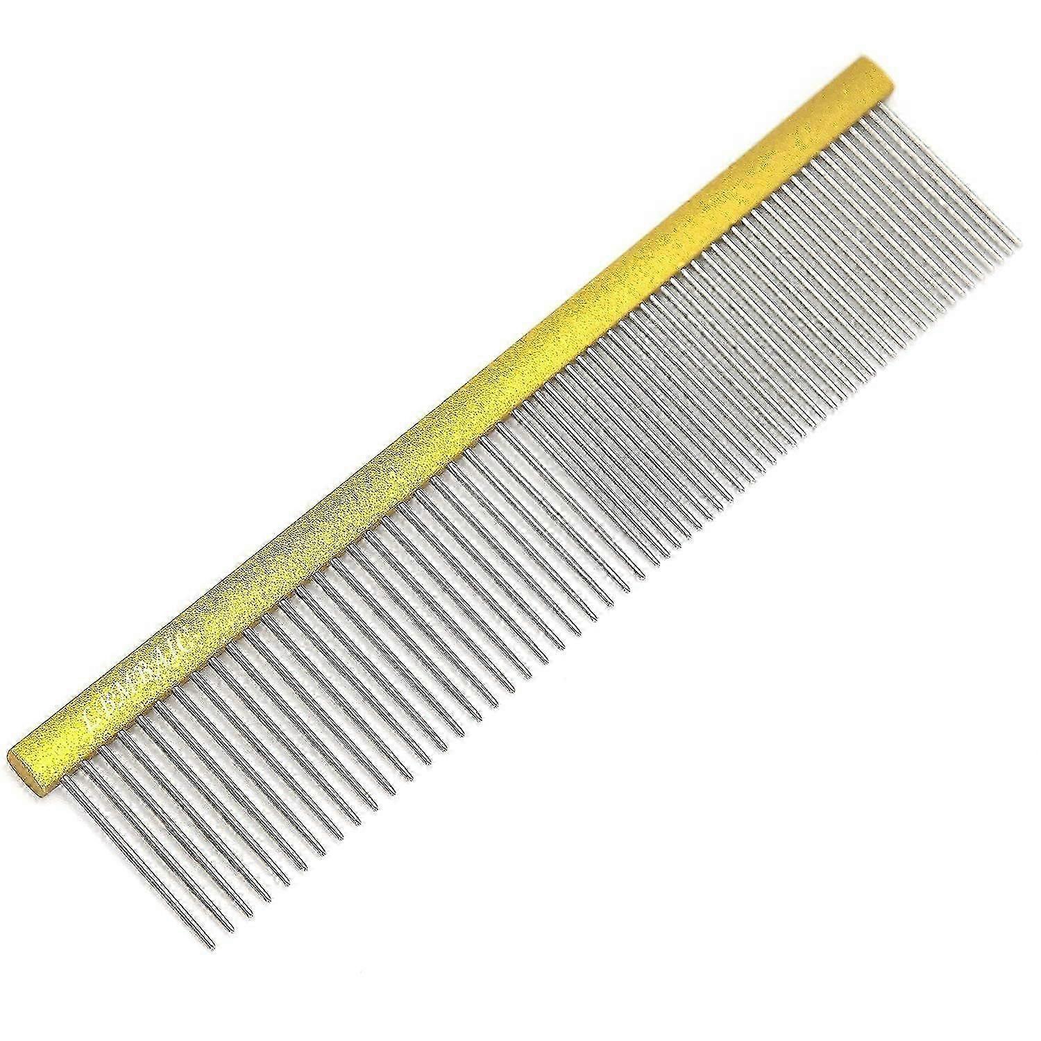 Profesyonel Damatçı Yumaklar, Knots, Mats.Greyhound Tarak Dökülmek İçin Köpek Tarak Kullanın Uzun Geniş Metal Tooth.Dog Grooming Tarak Uzun Saç Köpekler İçin Altın