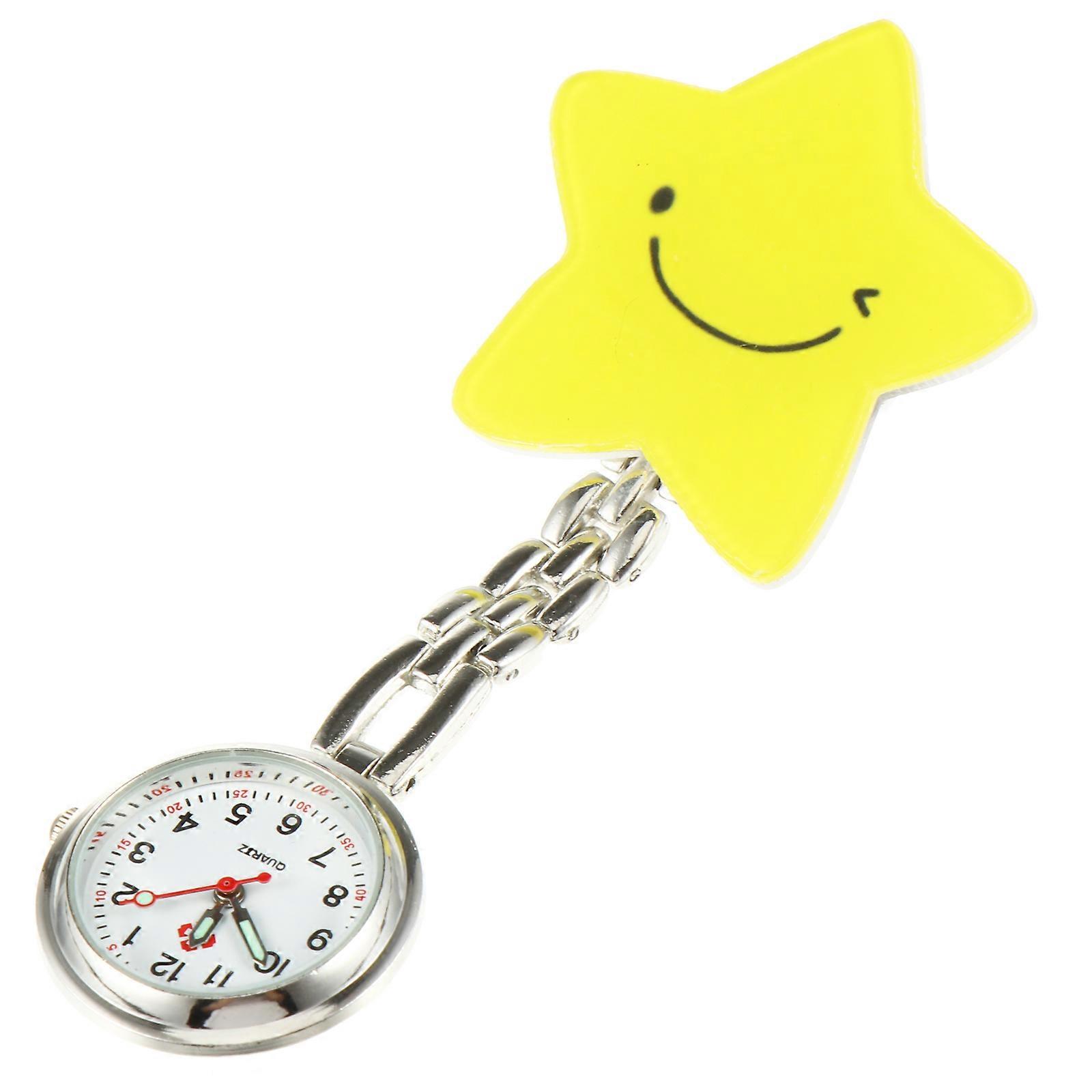 Portable Nurse Pocket Watch with Luminous Feature for Night Use Made of Alloy in Yellow Color