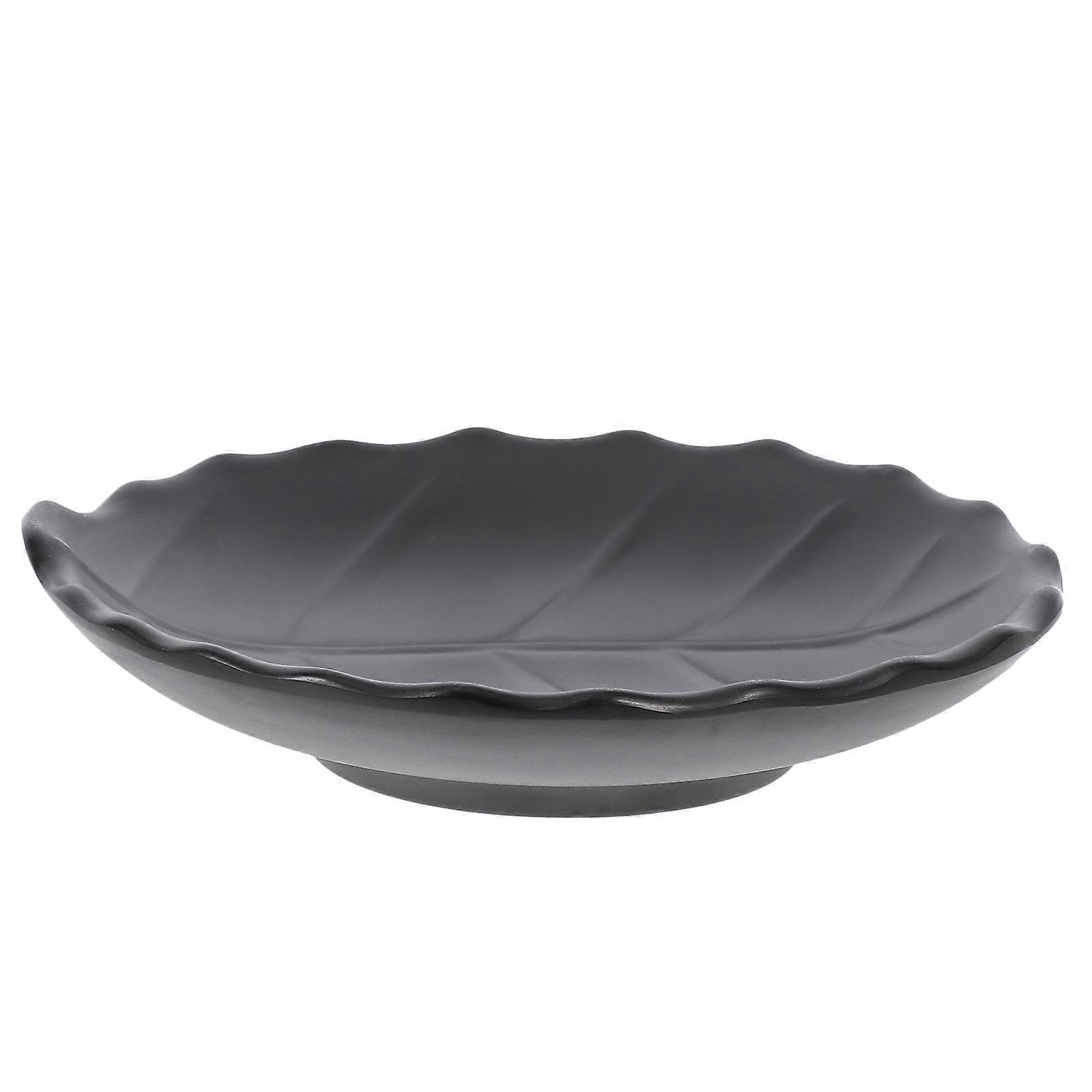 Decorative Bowl Dish for Serving Dessert in Black Featuring Leaf Pattern for Home Use 1Pack