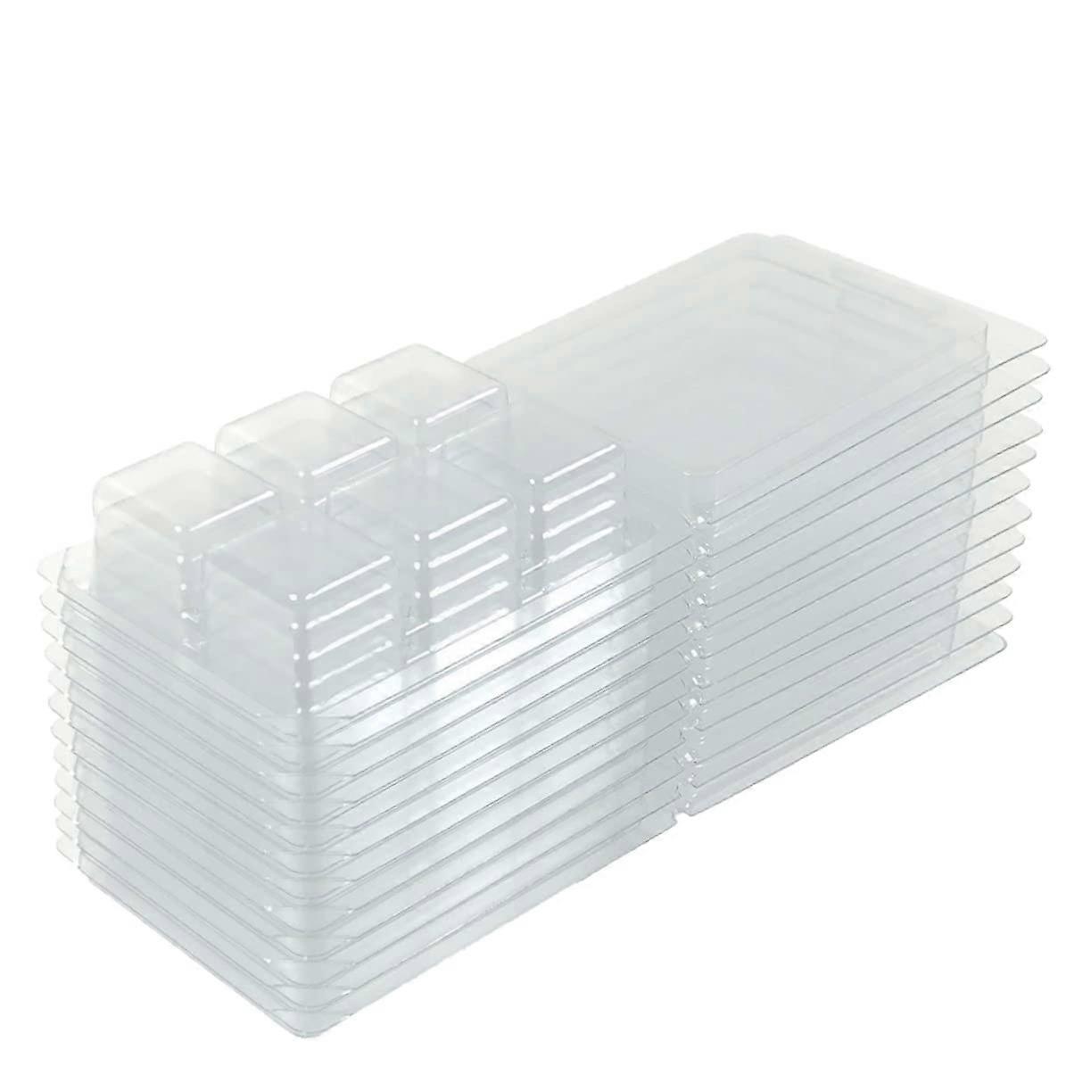 12-Piece Clear Wax Melt Container Set, 20.5x7.5x2.5cm Desktop Organizer for Soap and Wax Melts