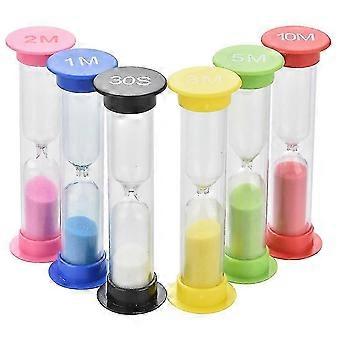 Minuterie d’horloge de sable 6pcs verre de sable coloré 10 / 5 / 3 / 2 / 1 minutes / 30 sec