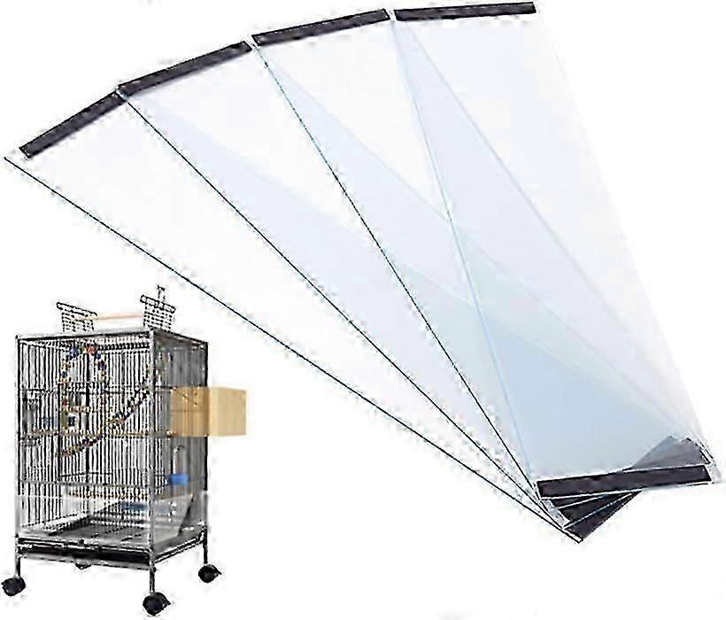 4 قطع شفافة PVC يربك قفص الطيور ، صائد بذور قفص الطيور ، قفص الببغاء