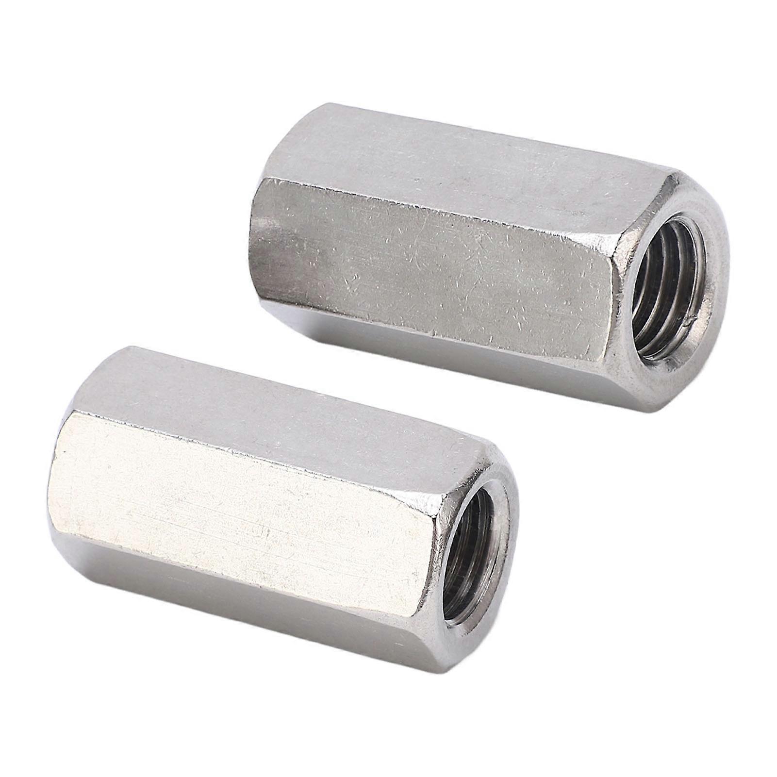 2PCS Hex Coupling Nuts Stainless Steel Rustproof Anti Corrosion M16 Hex Connector Nut for Connection